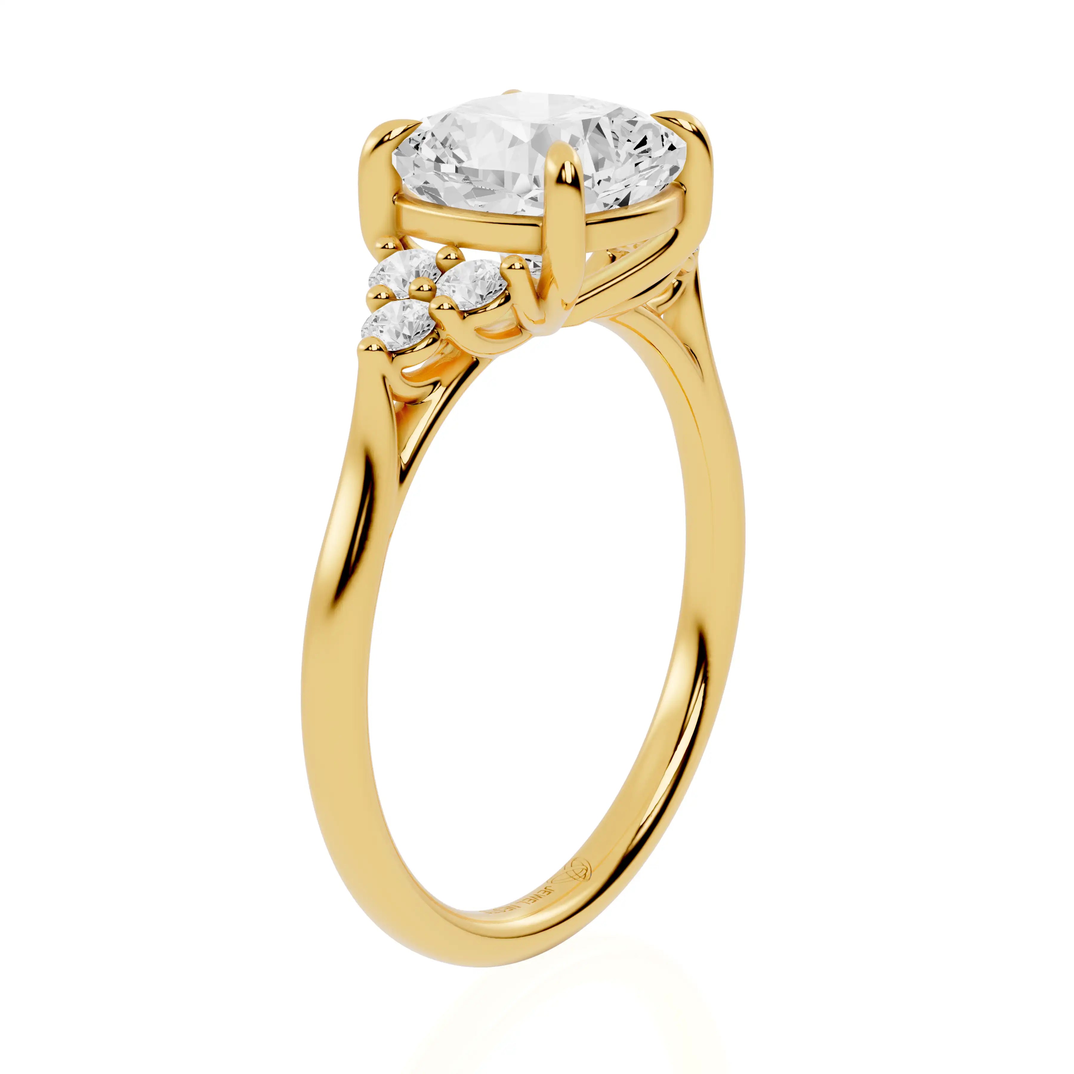 Cluster Round Accent Lab Grown Diamond Engagement Ring | Chicago Shine