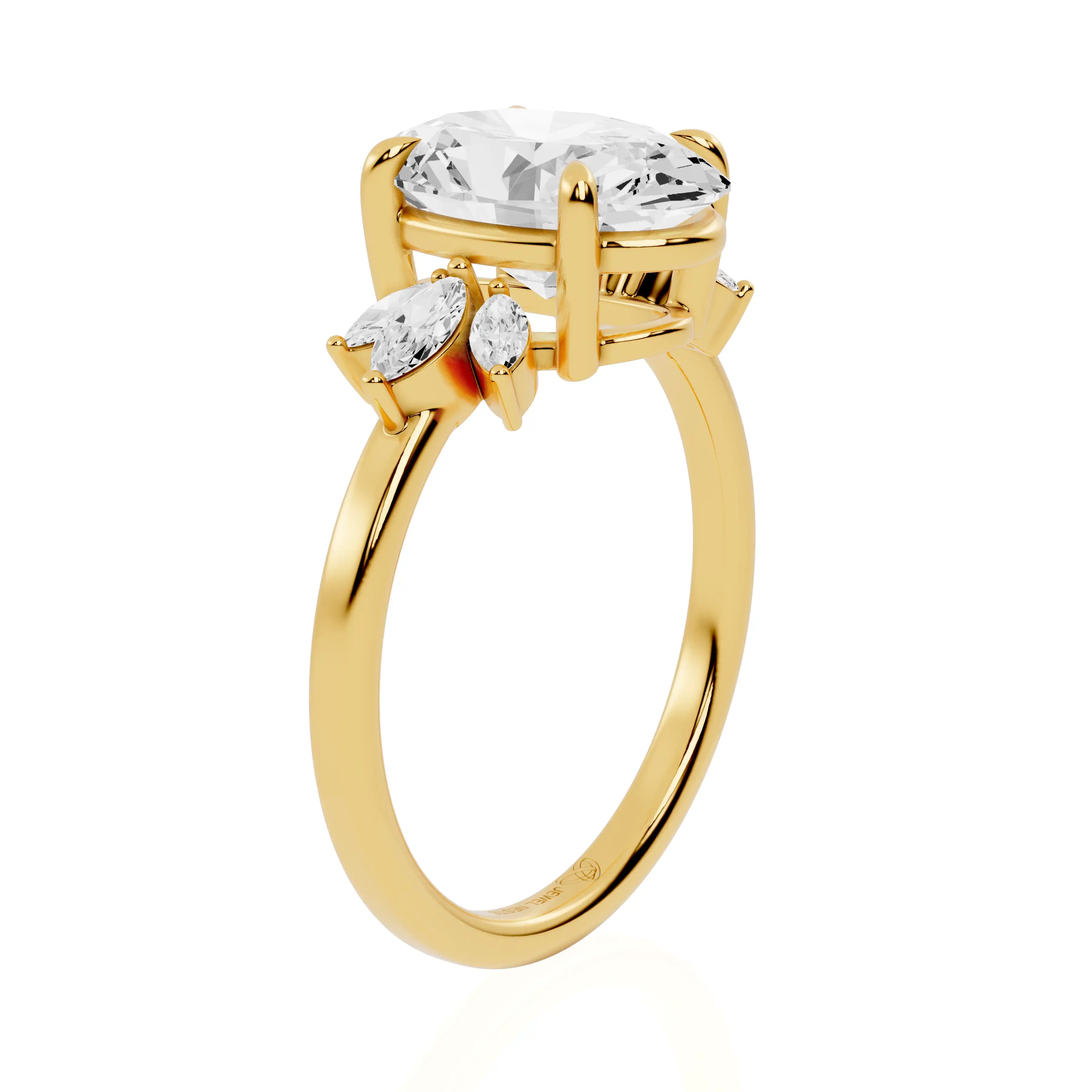 Cluster Marquise Accent Lab Grown Diamond Engagement Ring | Dallas Desire