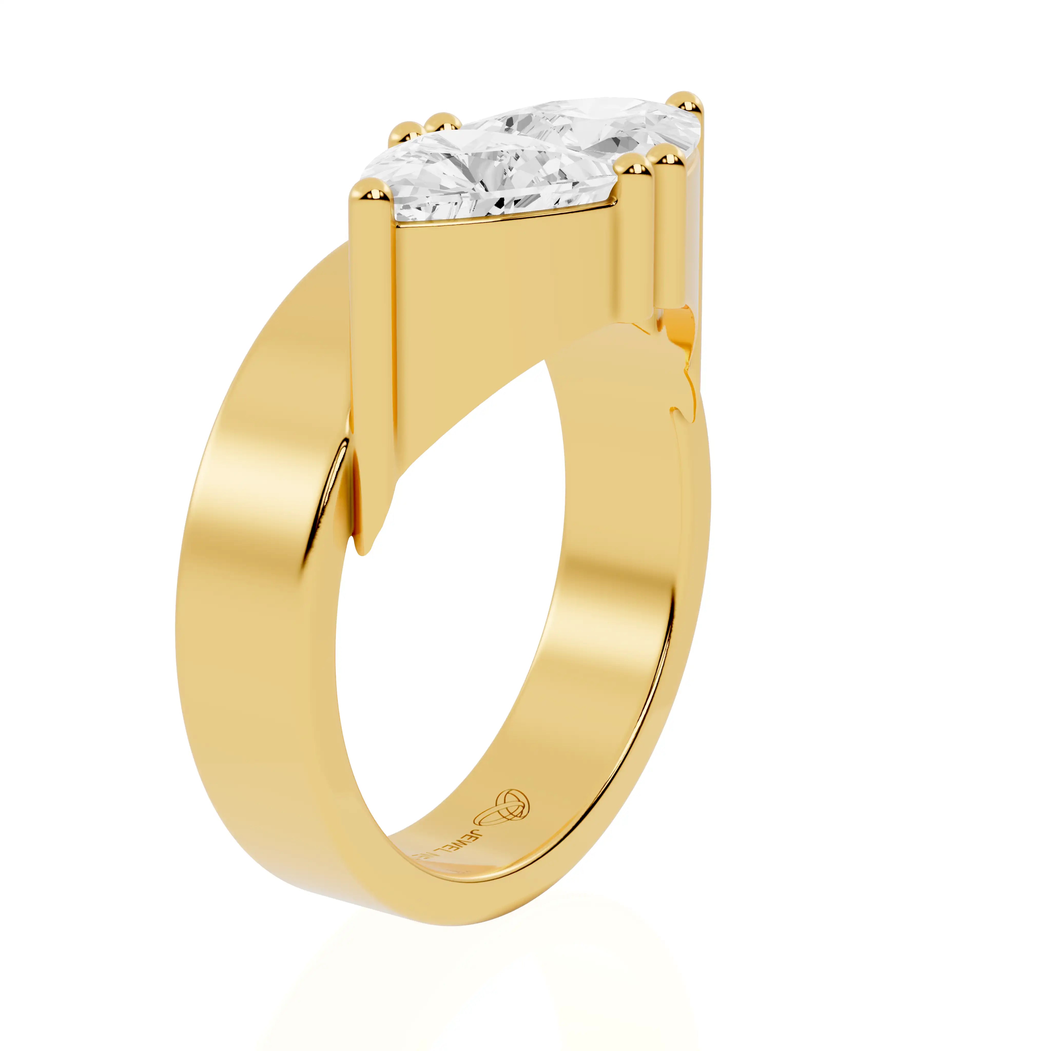 Trillion Cut Toi et Moi Lab Diamond Ring | Shared Dreams