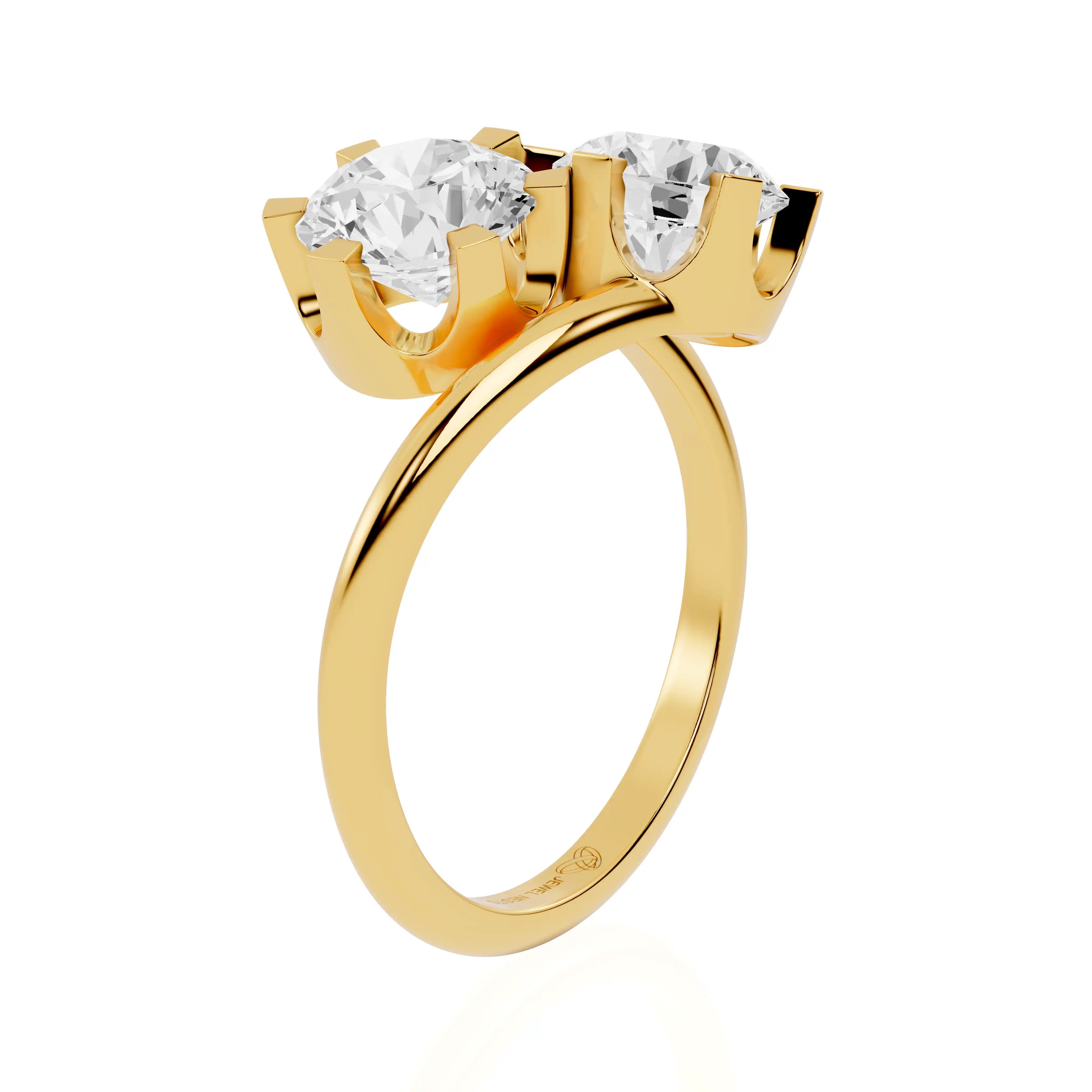 Round Brilliant Toi et Moi Lab Diamond Ring | Infinite Union
