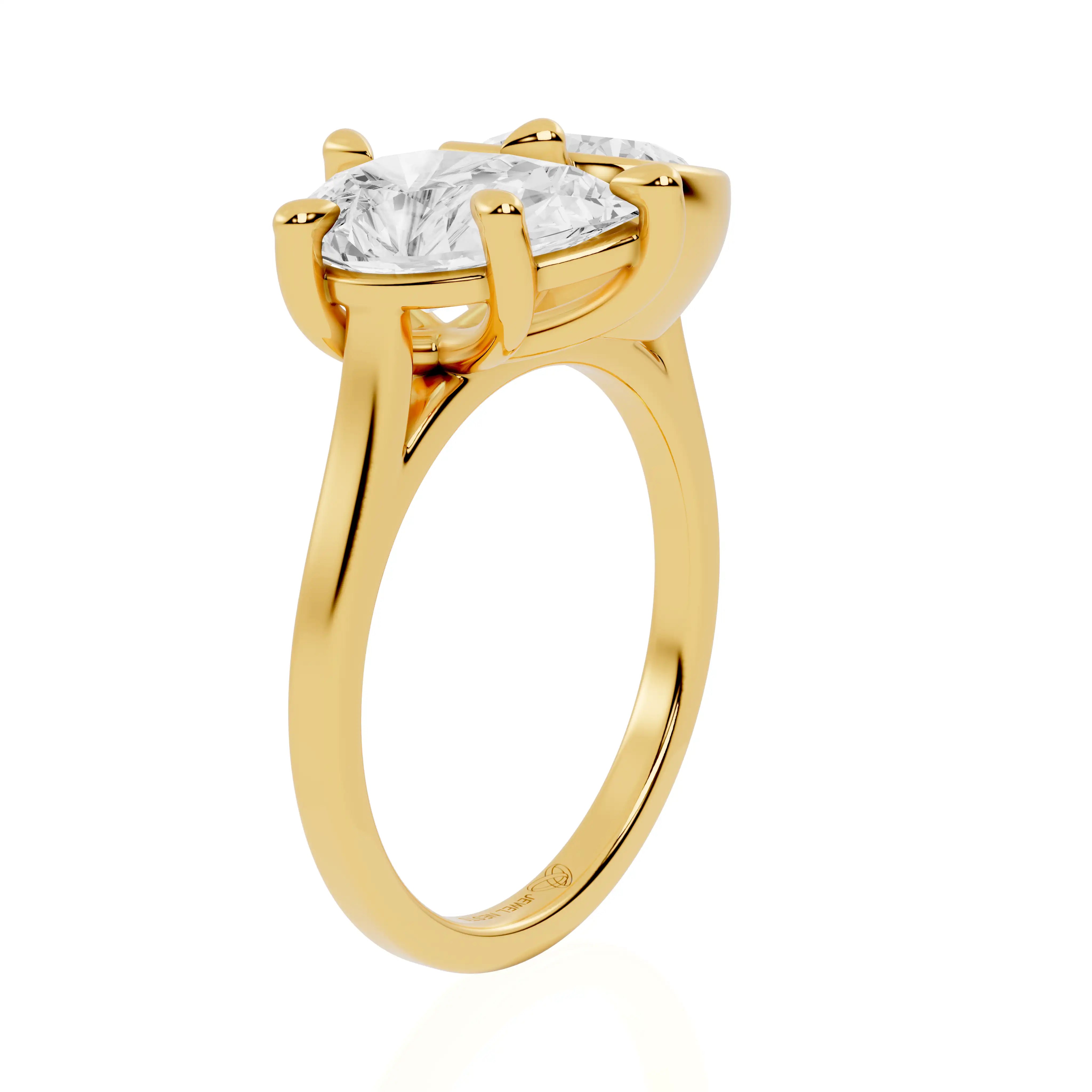 Cushion & Pear Toi et Moi Lab Diamond Ring | Endless Affection