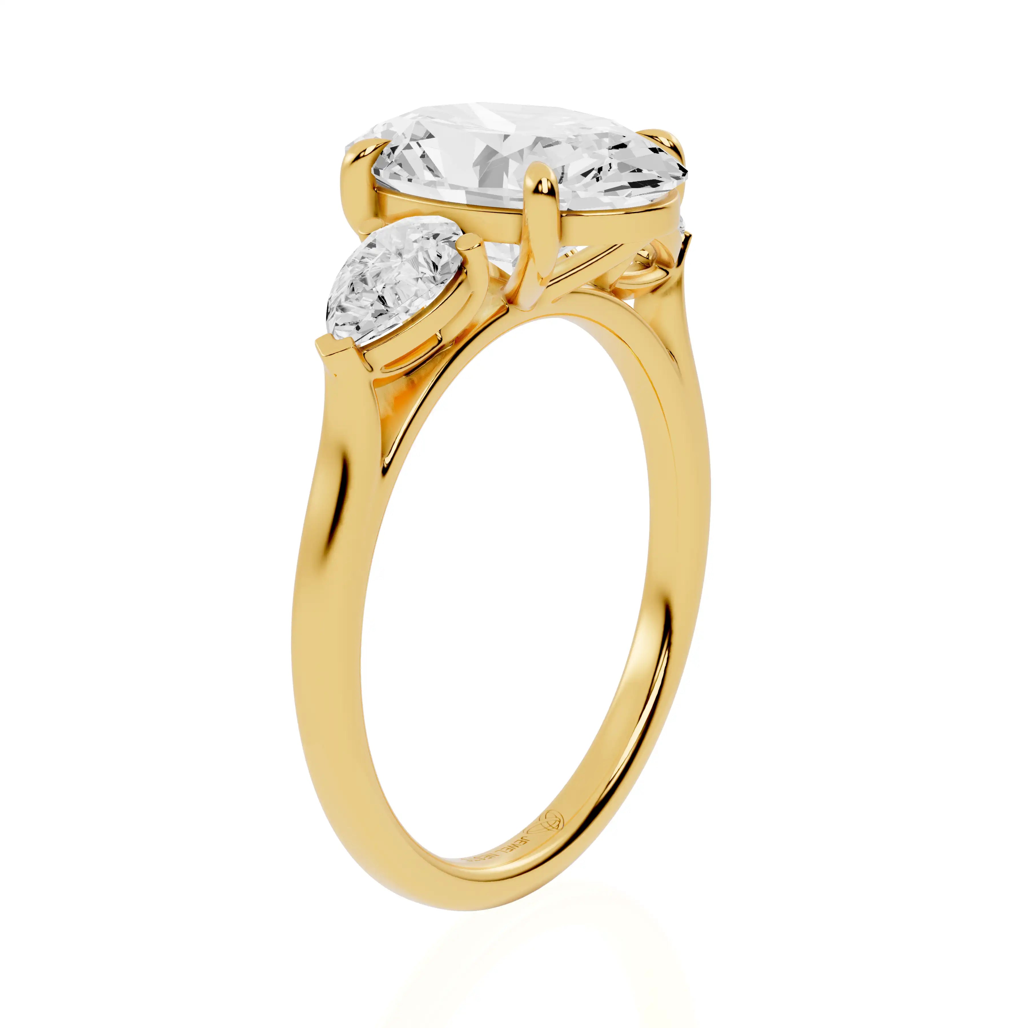 Three Stone Lab Diamond Engagement Ring | The Bombay Heaven