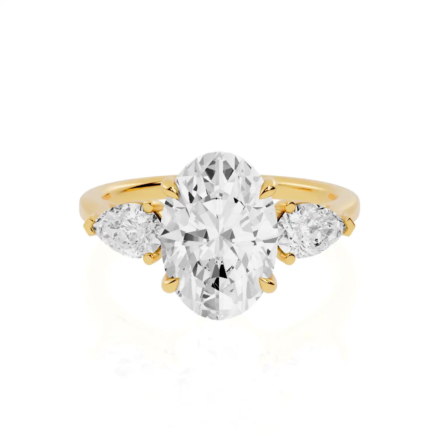 Three Stone Lab Diamond Engagement Ring | The Bombay Heaven