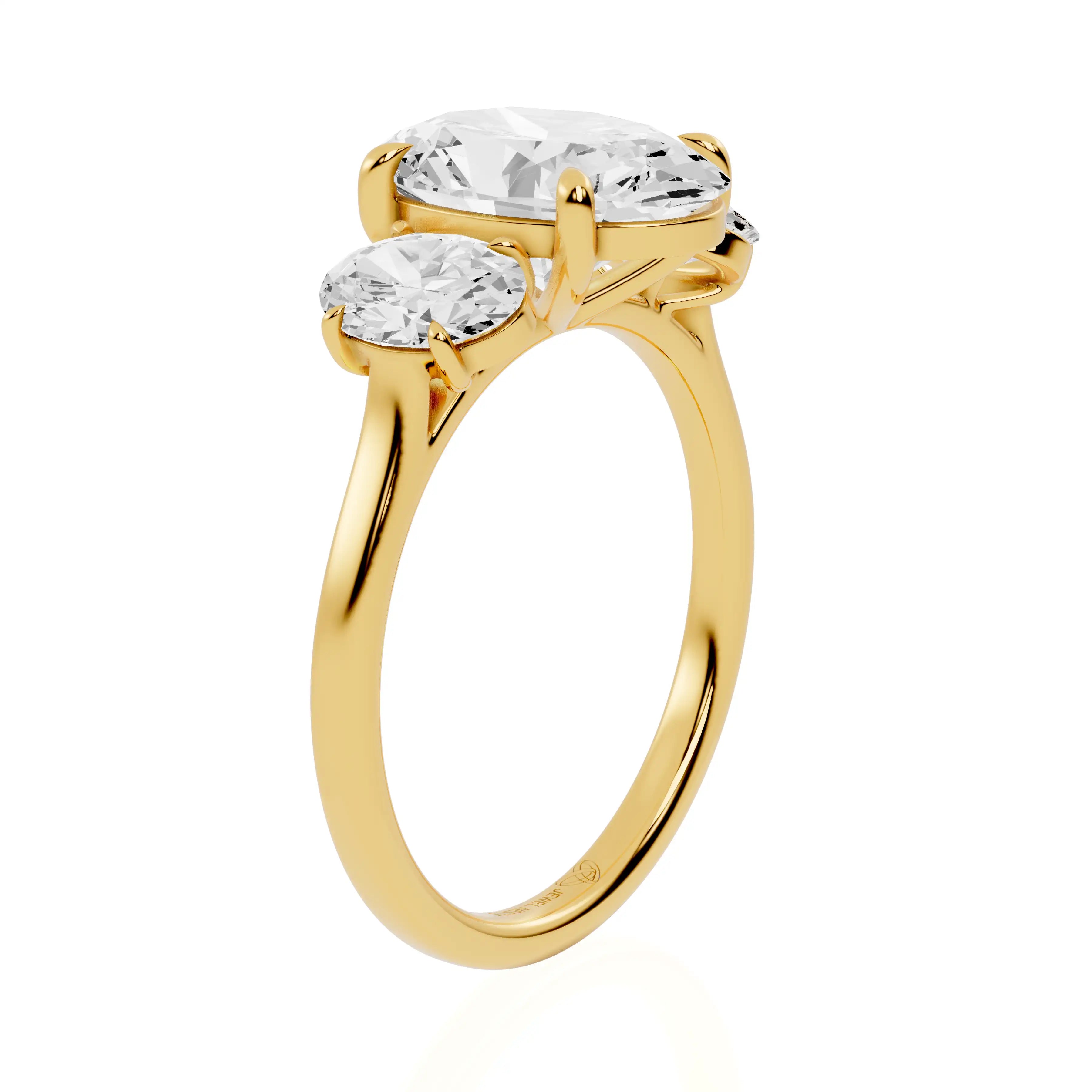 Three Stone Lab Diamond Engagement Ring | Beijing Luster