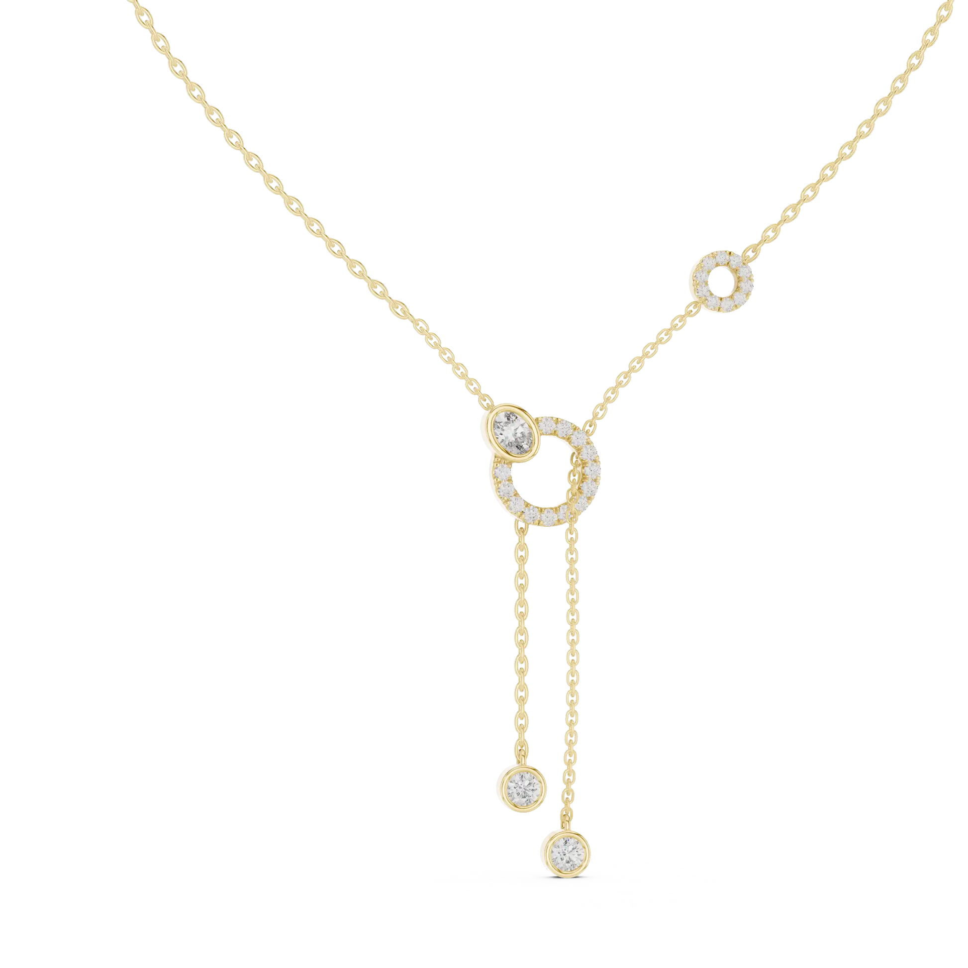 Pavé Circle Droplet Necklace For Women