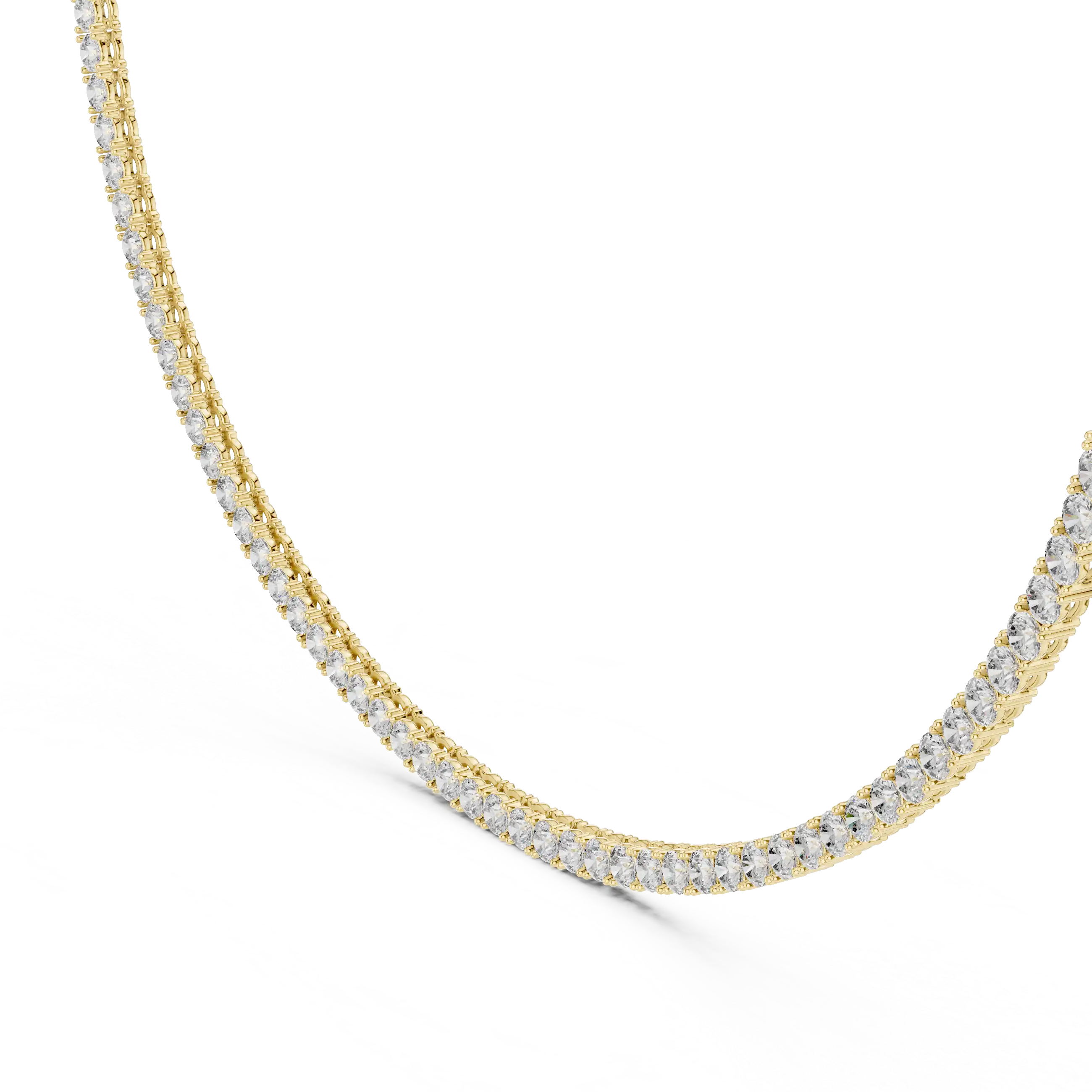 Round Lab Grown Diamond Tennis Necklace | 4-Prong No-Flip Design | Cypress