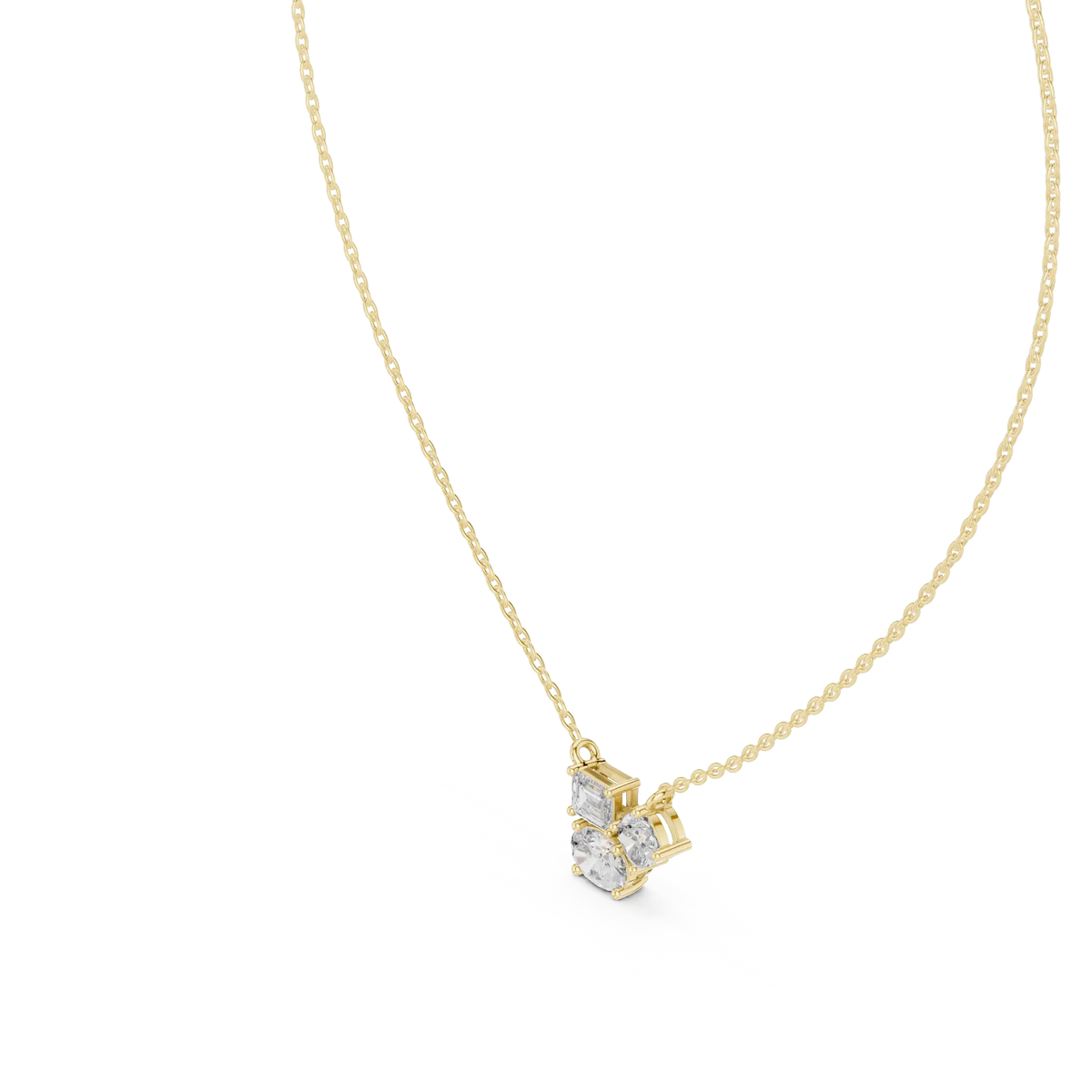Three-Stone Mixed-Cut Lab Grown Diamond Necklace | Elodie