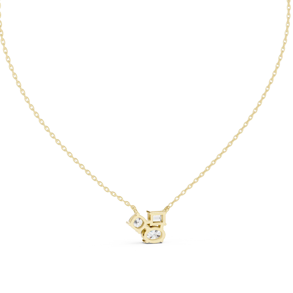 Three-Stone Mixed-Cut Lab Grown Diamond Necklace | Elodie