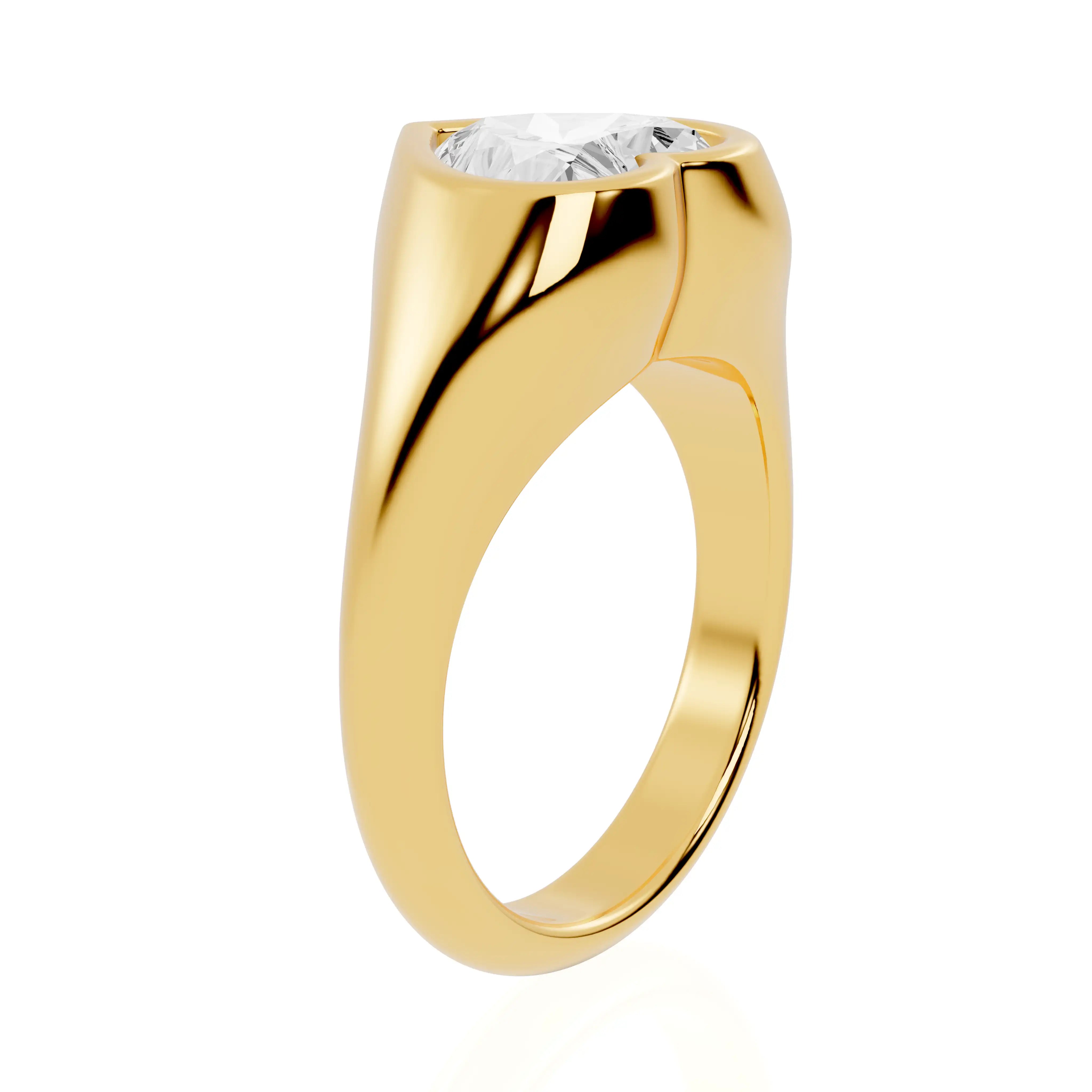 Heart Cut Bezel Set Lab Diamond Ring | Venus Tear