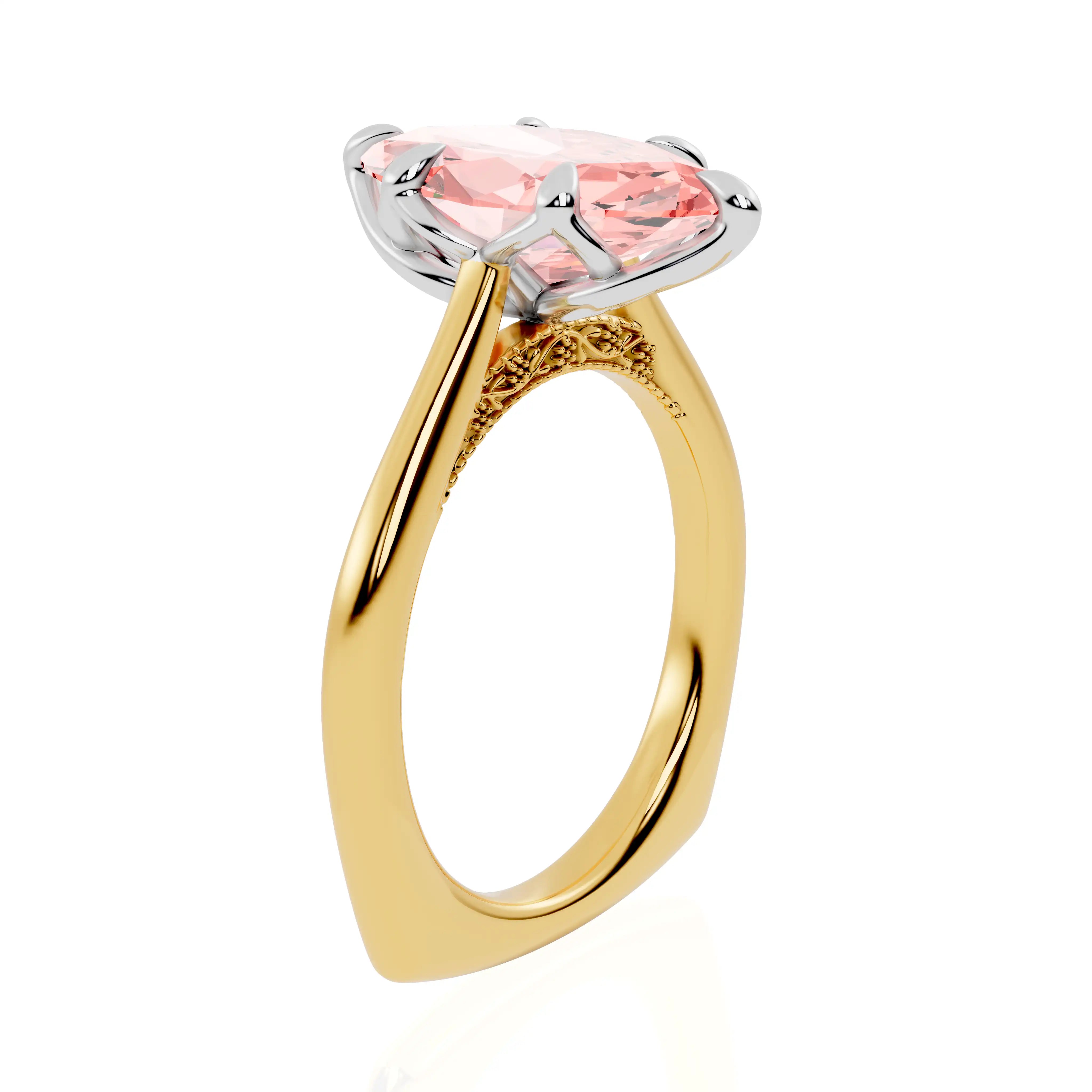 Vivid Pink Marquise Lab Diamond Ring | Congo Pines