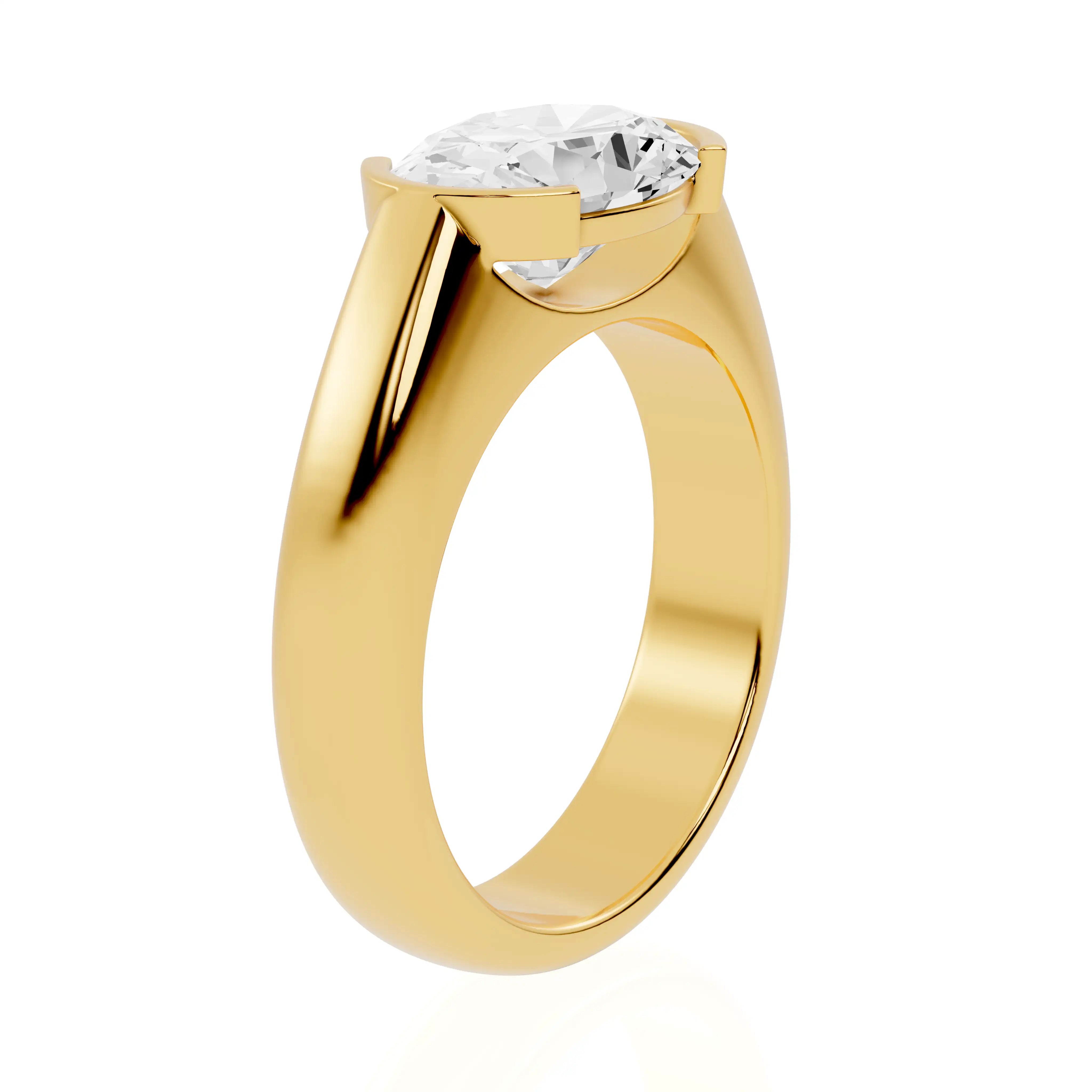 Half Bezel East-West Lab Grown Diamond Ring | Crystal Mist