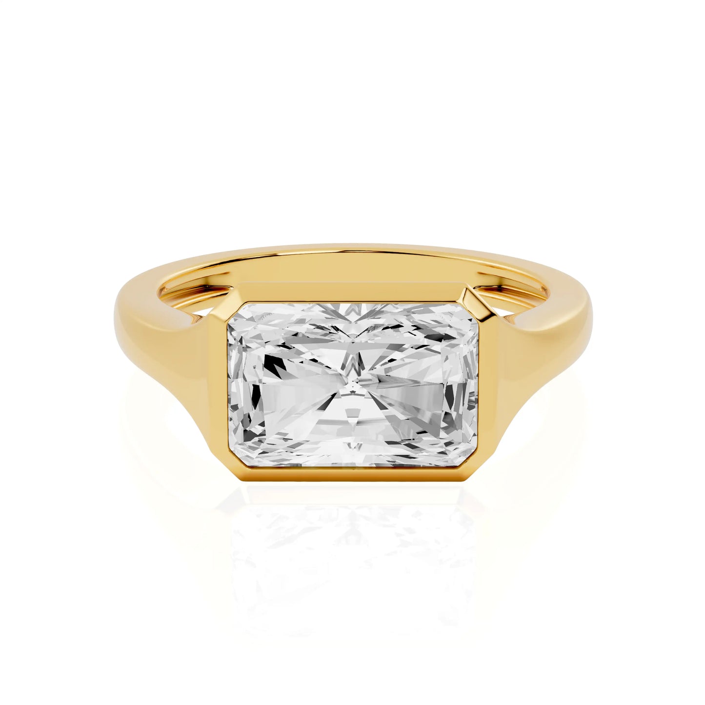 East-West Bezel Set Lab Grown Diamond Engagement Ring | Galaxy Dream