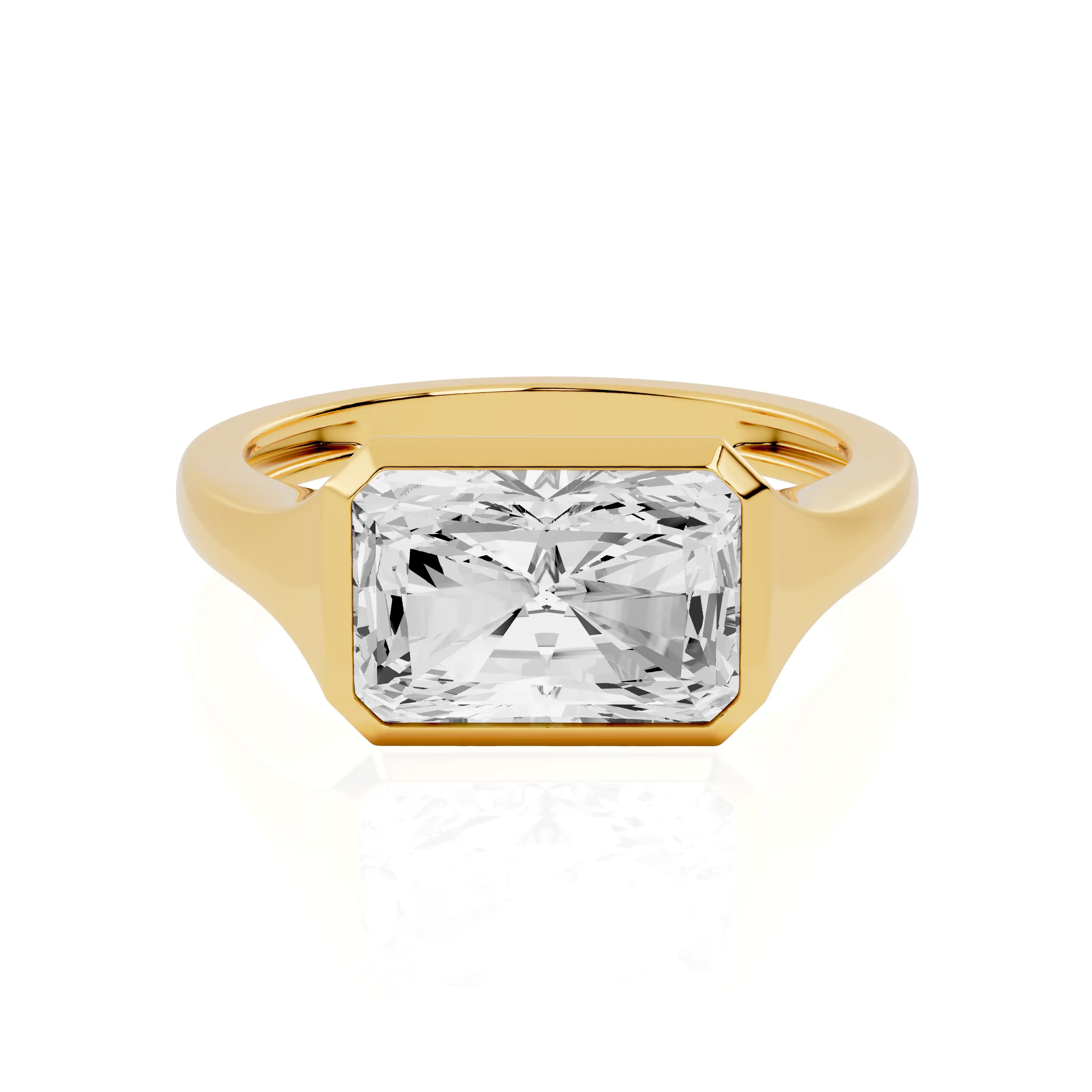 East-West Bezel Set Lab Grown Diamond Engagement Ring | Galaxy Dream