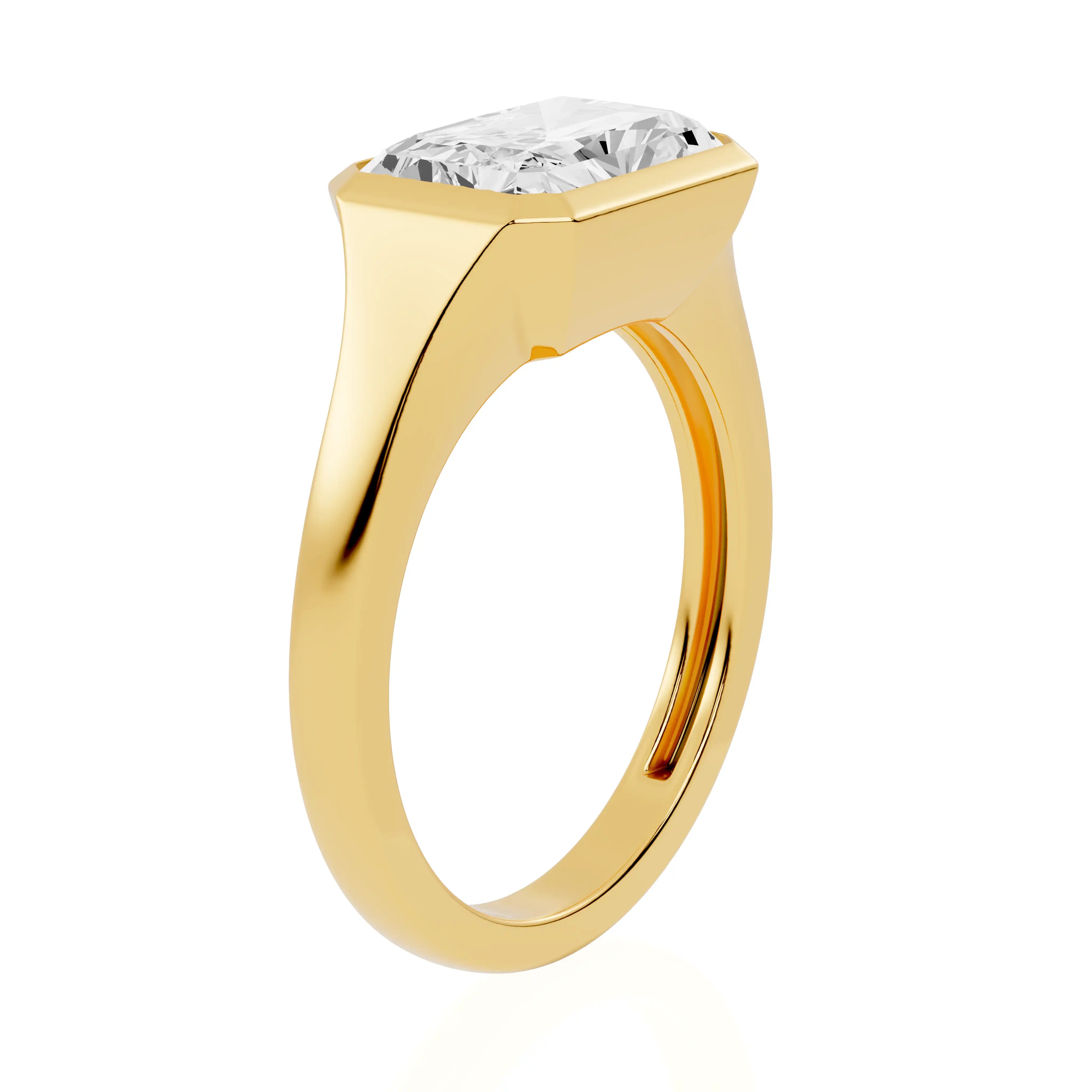 East-West Bezel Set Lab Grown Diamond Engagement Ring | Galaxy Dream