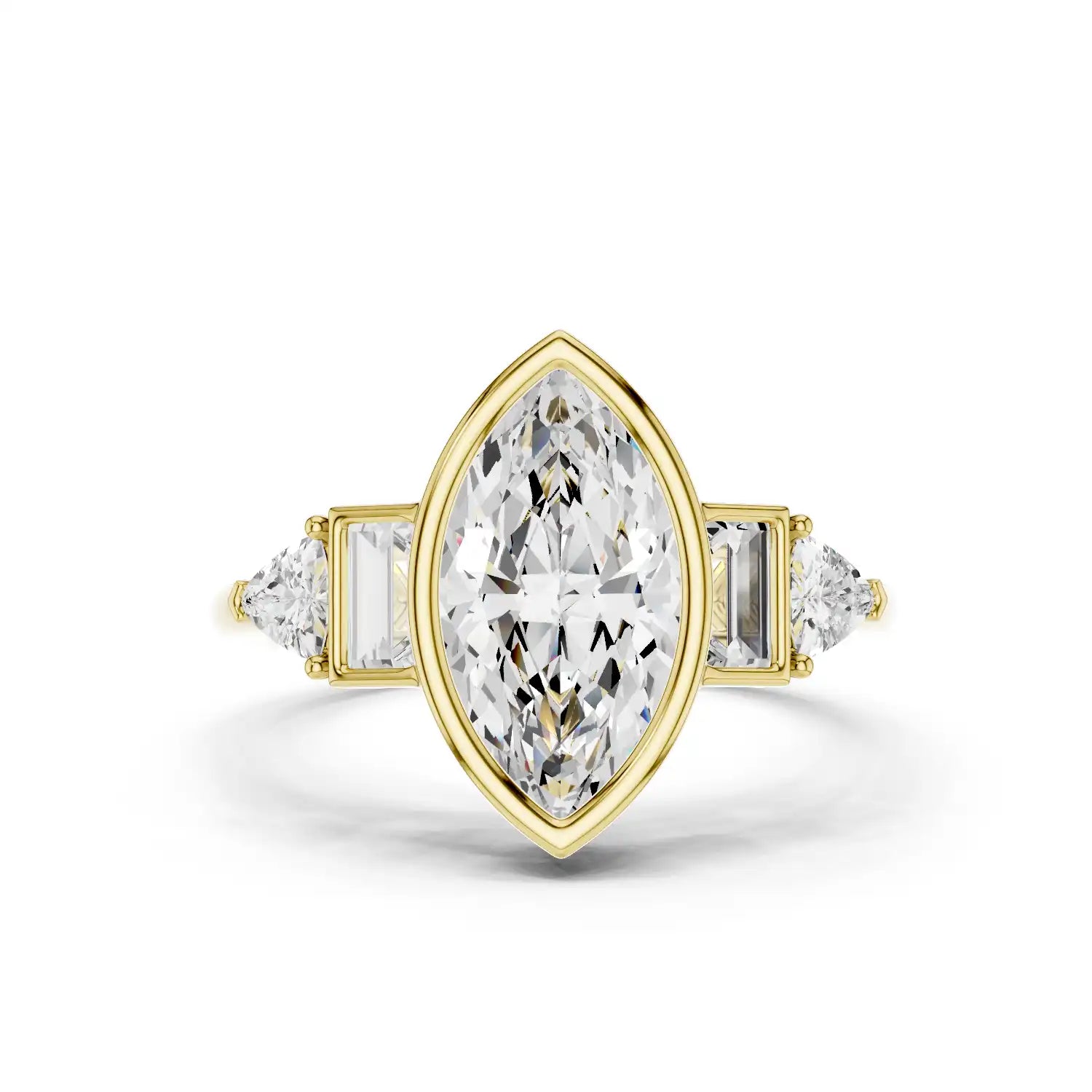 Bezel Marquise Cut Lab Grown Diamond Engagement Ring | Beatrice Bliss
