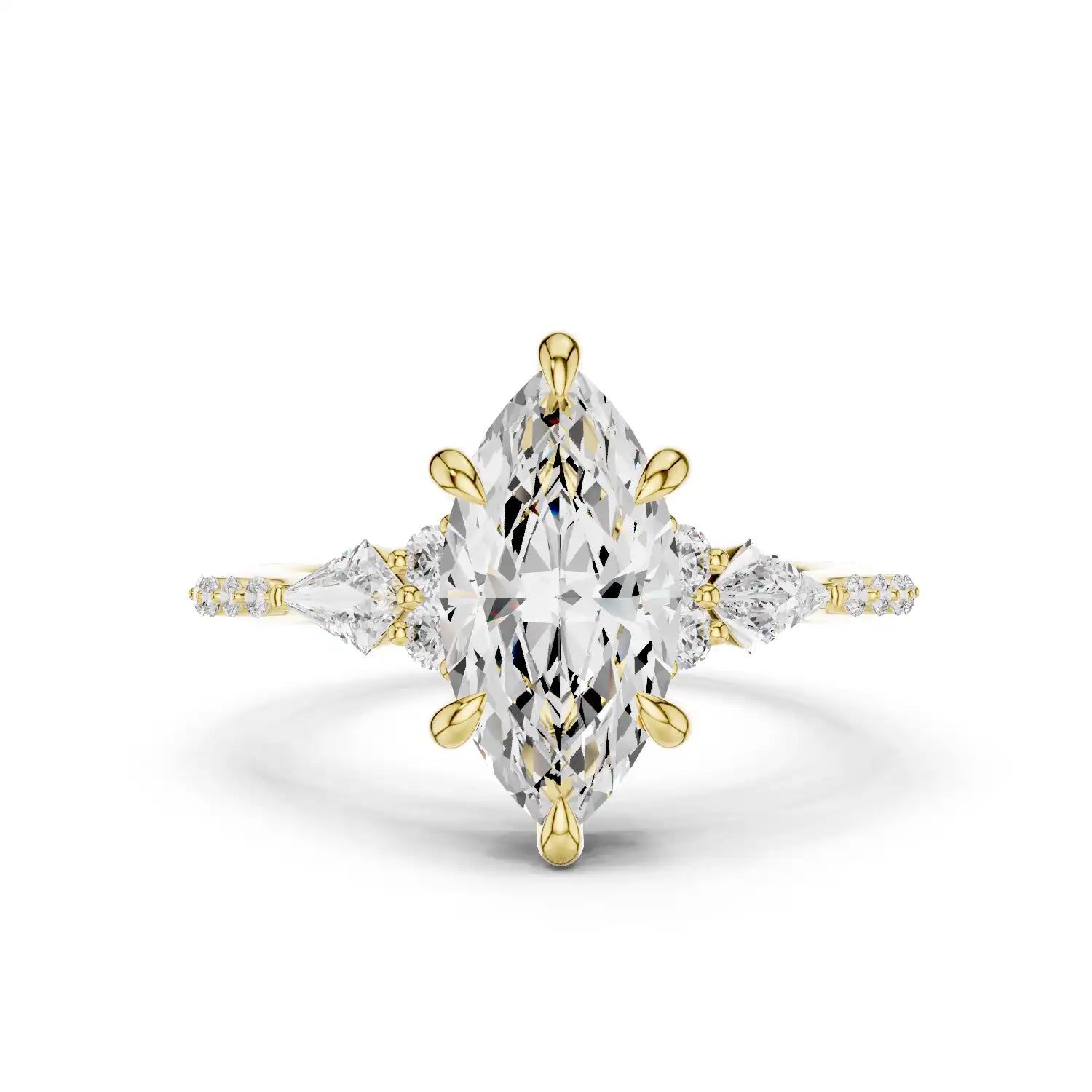 Marquise Cut Lab Grown Diamond Engagement Ring| Denver Glacia