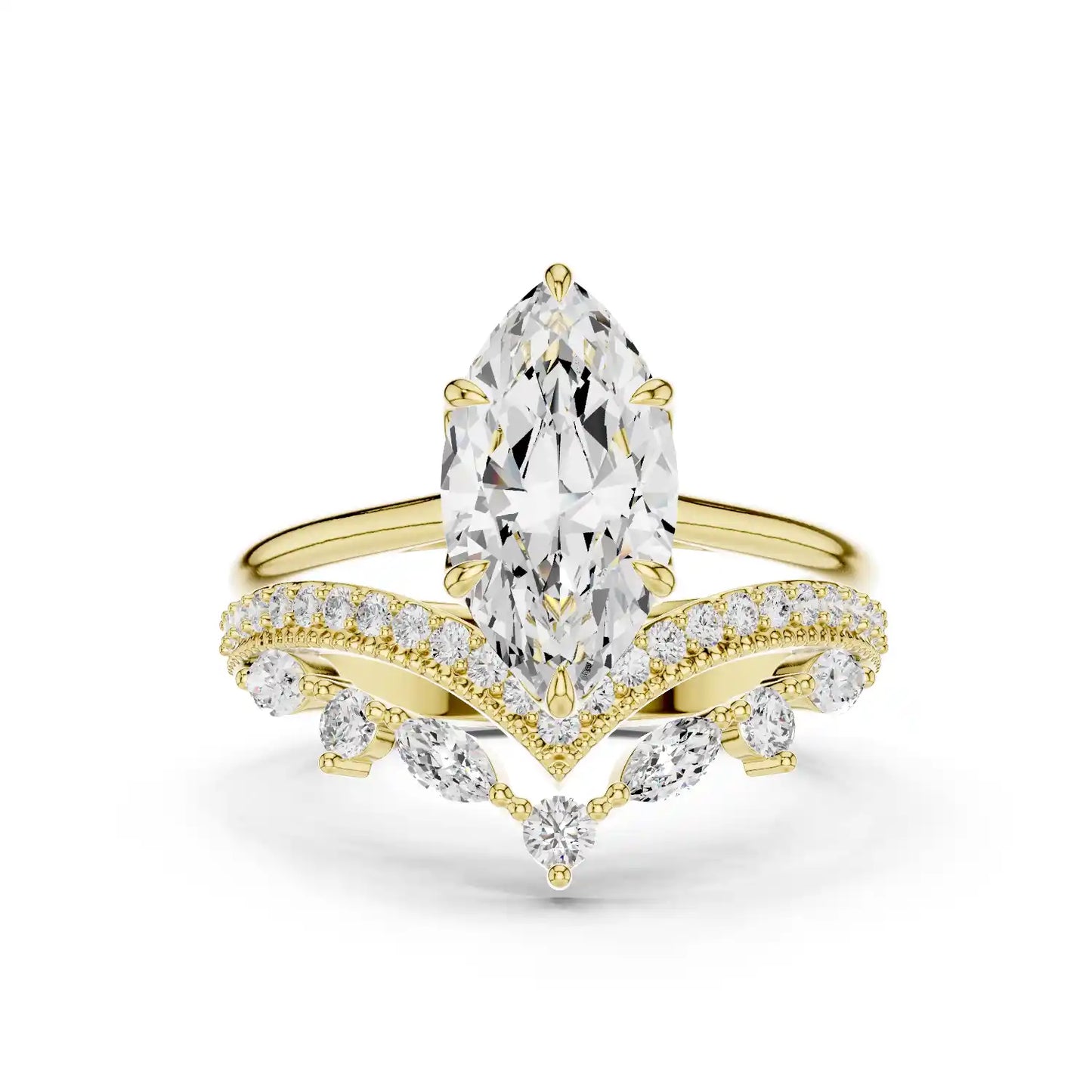 Marquise Cut Diamond Bridal Set | Shivray Shine
