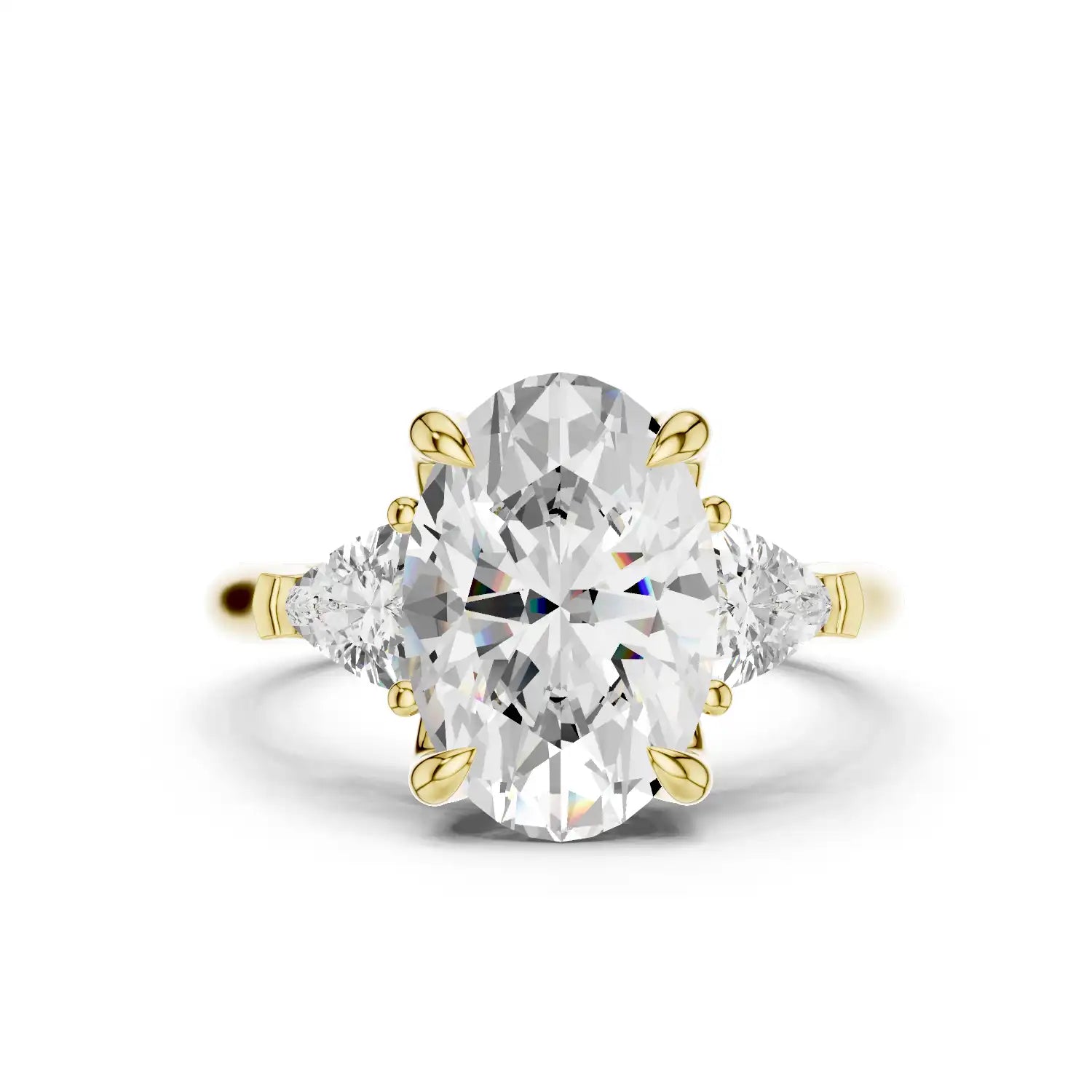 Oval Three Stone Engagement Ring | Varanasi Spark