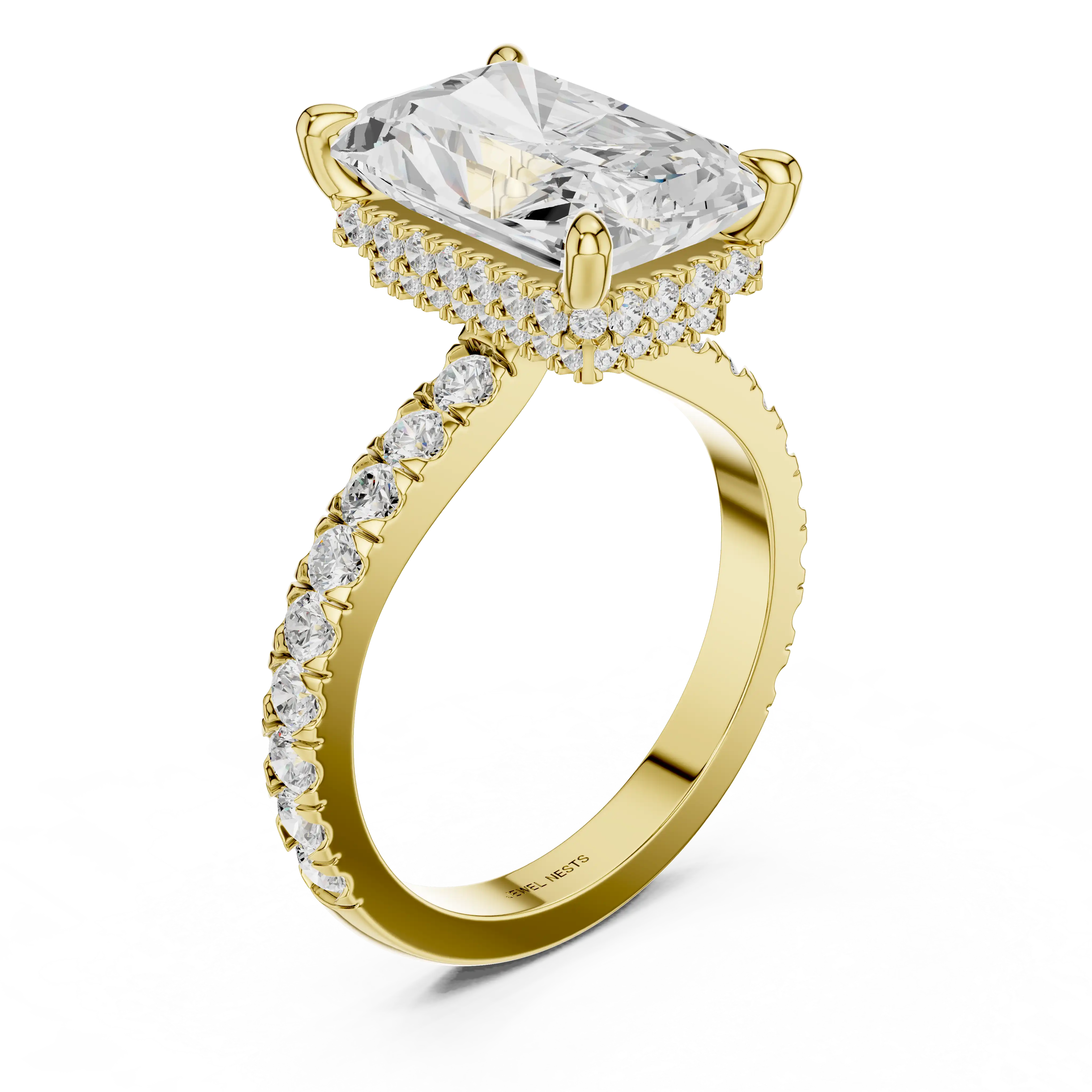 Radiant Cut Hidden Halo Engagement Ring | Lisbon Glimmer