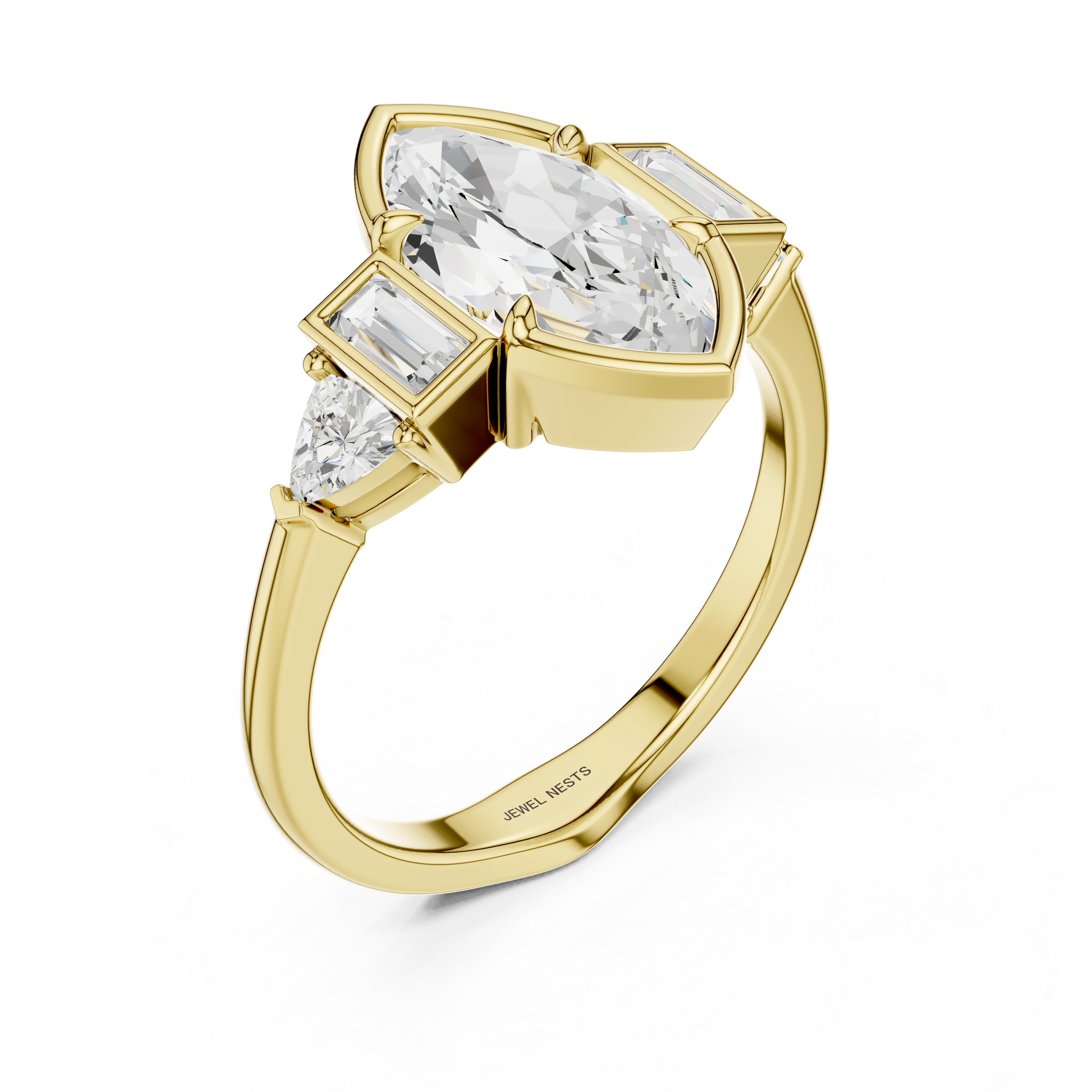 Marquise Cut Lab Grown Diamond Engagement Ring | Maria Grandeur