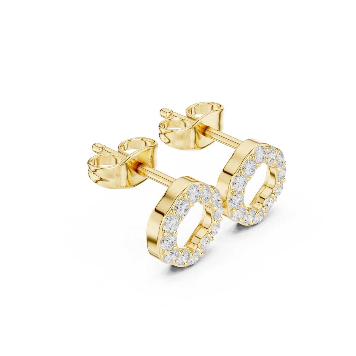Lab Grown Diamond Earrings - Shimmering Circle Style | Mesfina