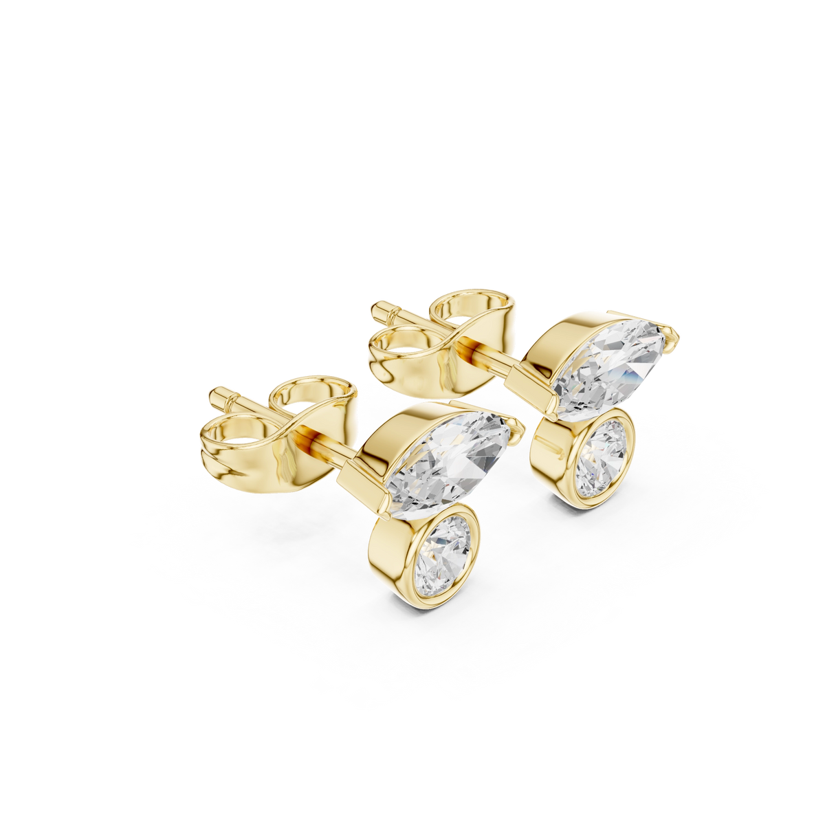 Lab Grown Diamond Earrings - Marquise & Round Brilliant Design | Hiwotia