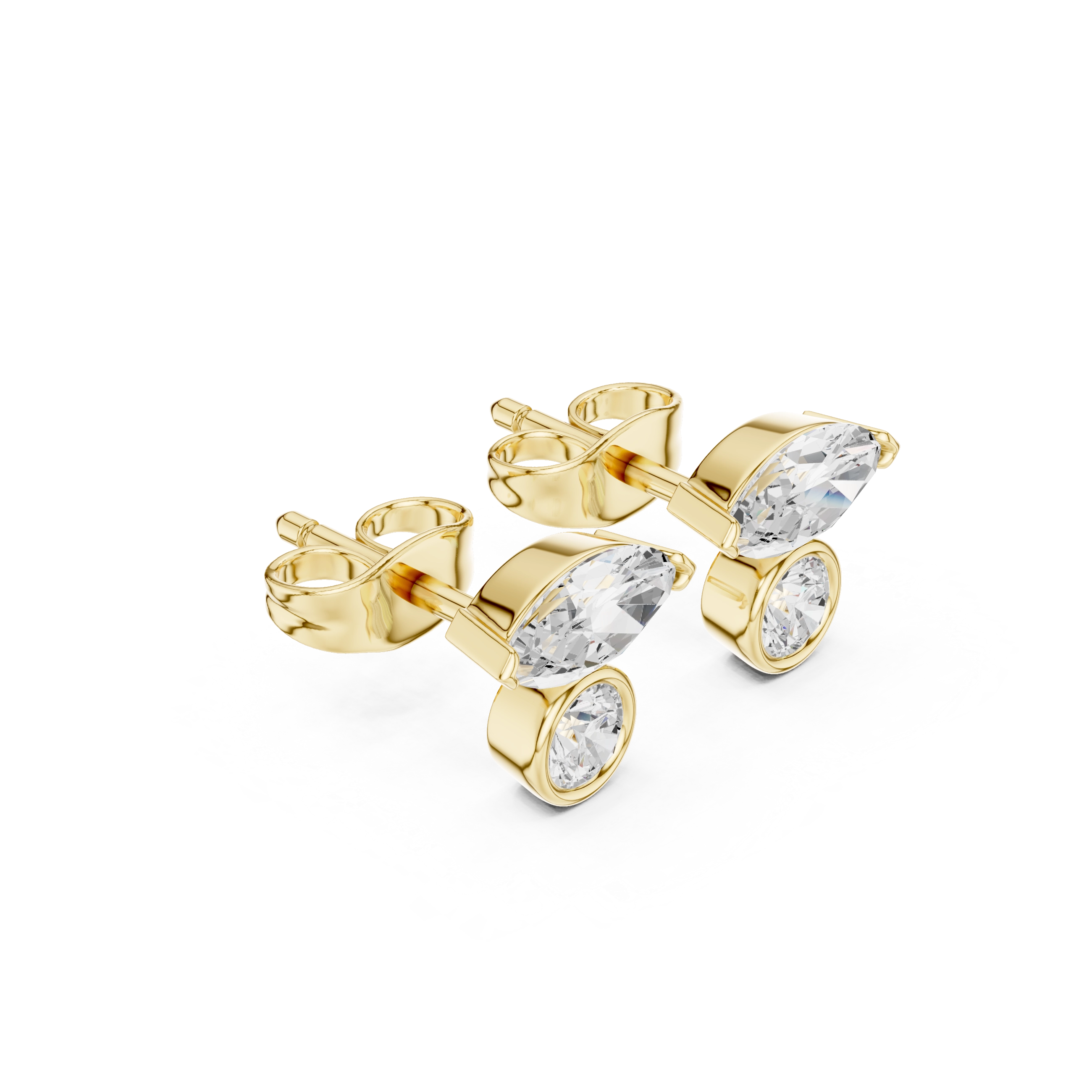 Lab Grown Diamond Earrings - Marquise & Round Brilliant Design | Hiwotia