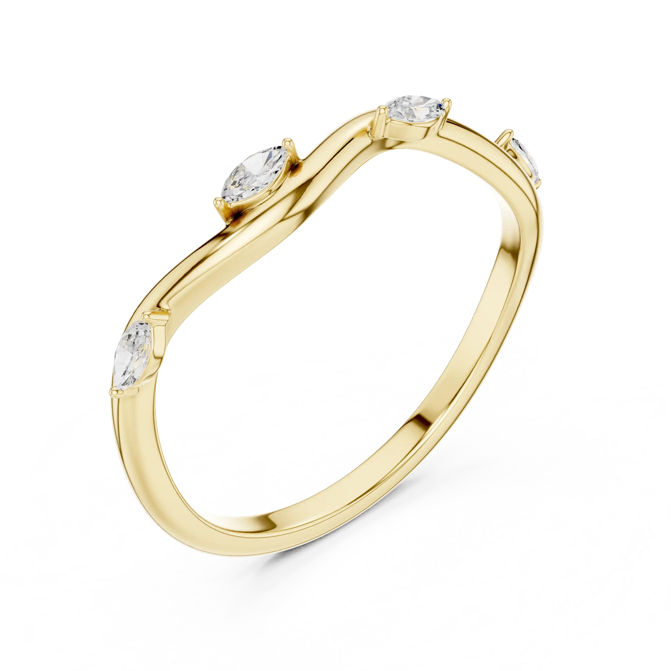 Lab Grown Diamond Wedding Band - Twisted Vine Marquise | Thea