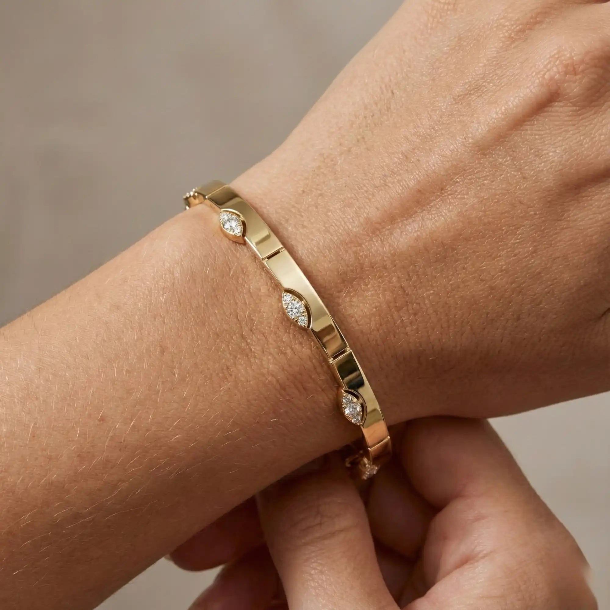 Sculptural Eye Motif Bangle Bracelet | Estela
