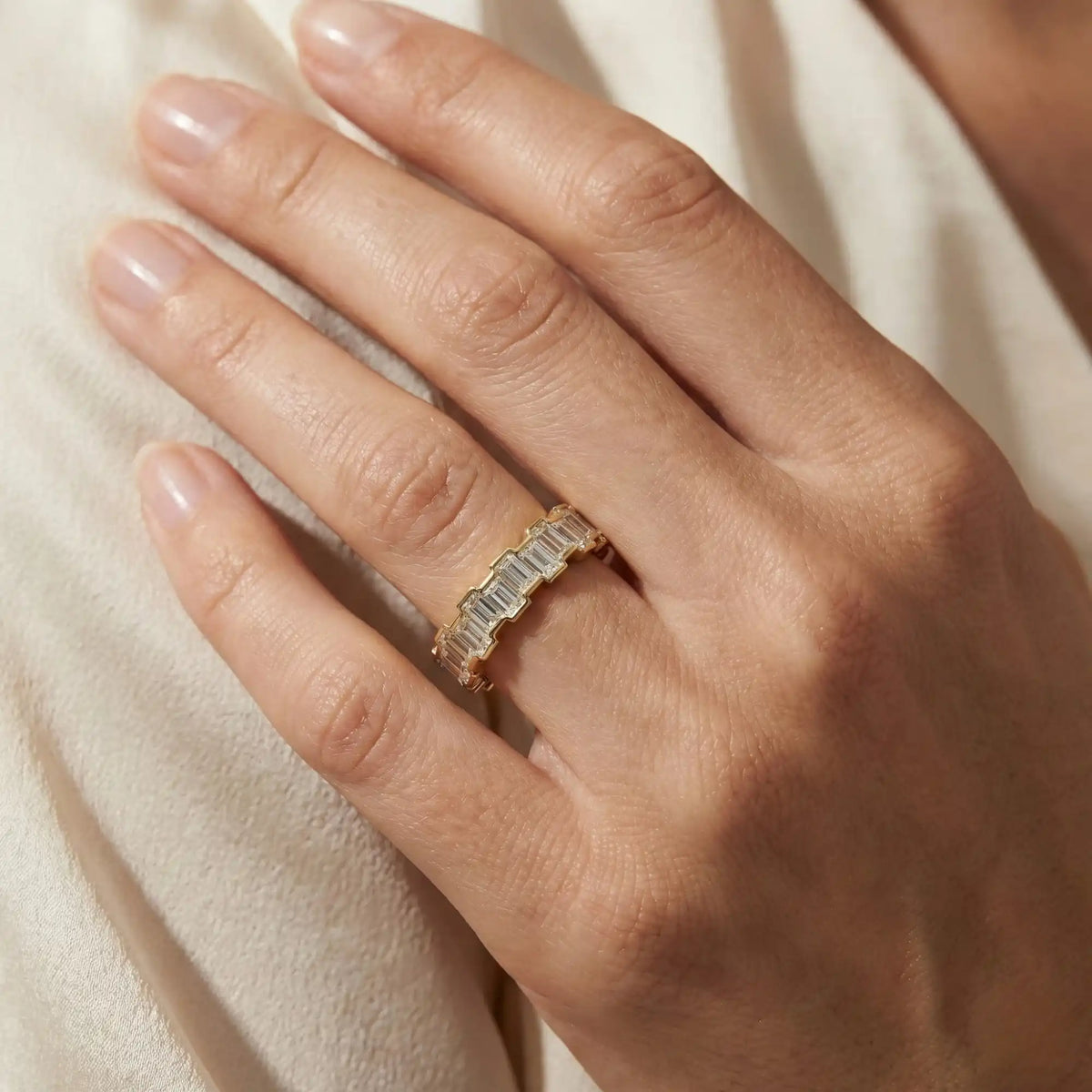 Baguette Lab Diamond Wedding Band | Eira