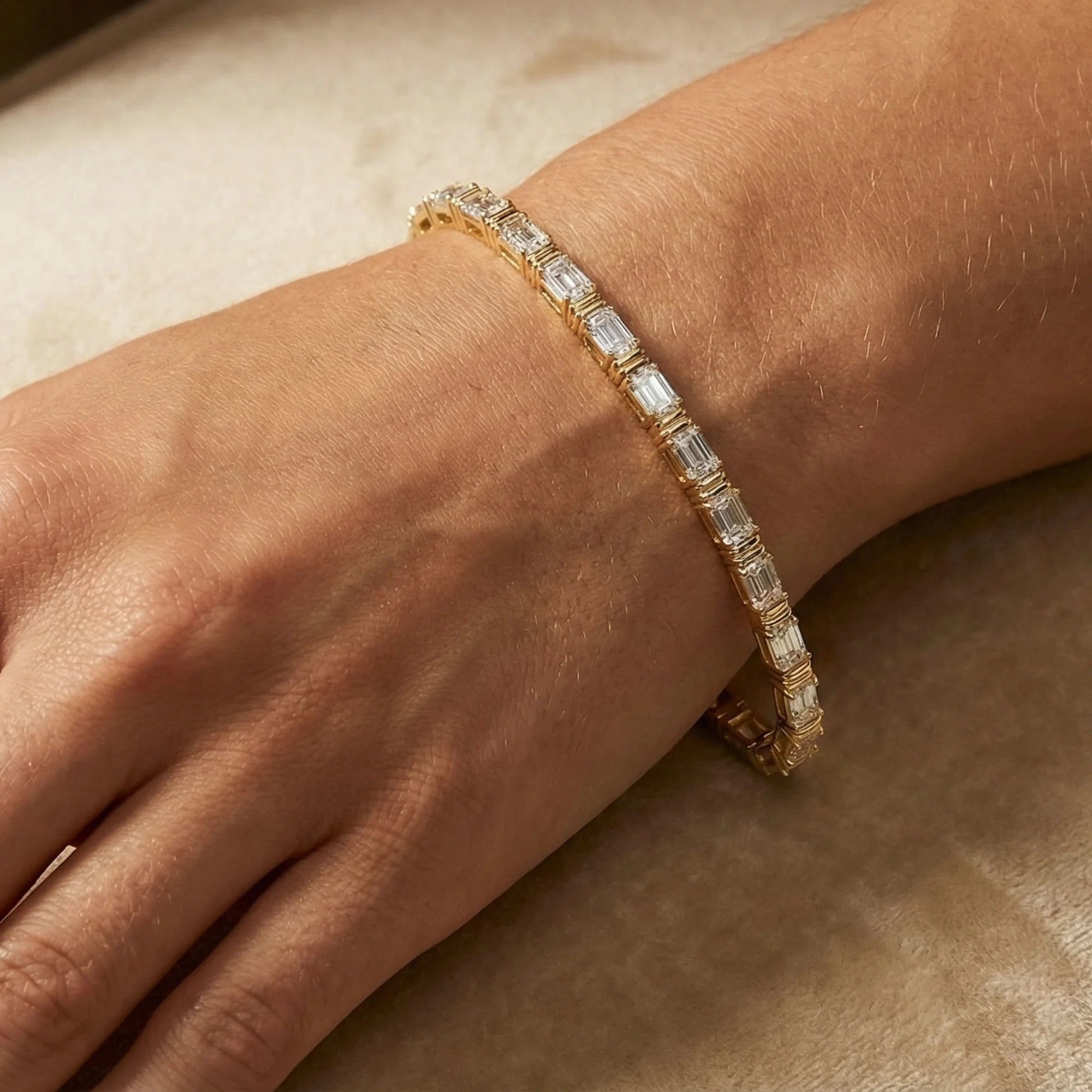 Emerald Cut Lab Grown Diamond Tennis Bracelet | Freedom