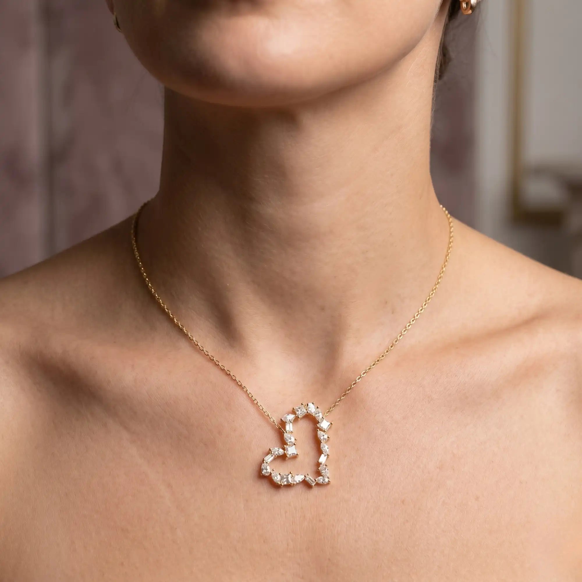 Multi-Shape Diamond Cluster Necklace | Maren