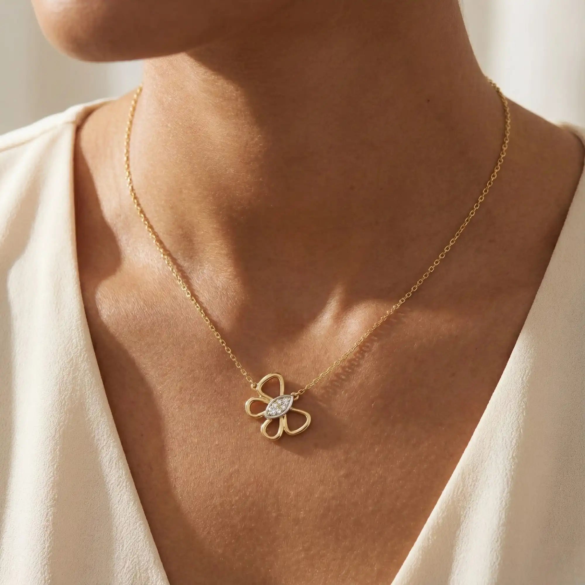 Butterfly Charm Lab Grown Diamond Necklace | Vesper