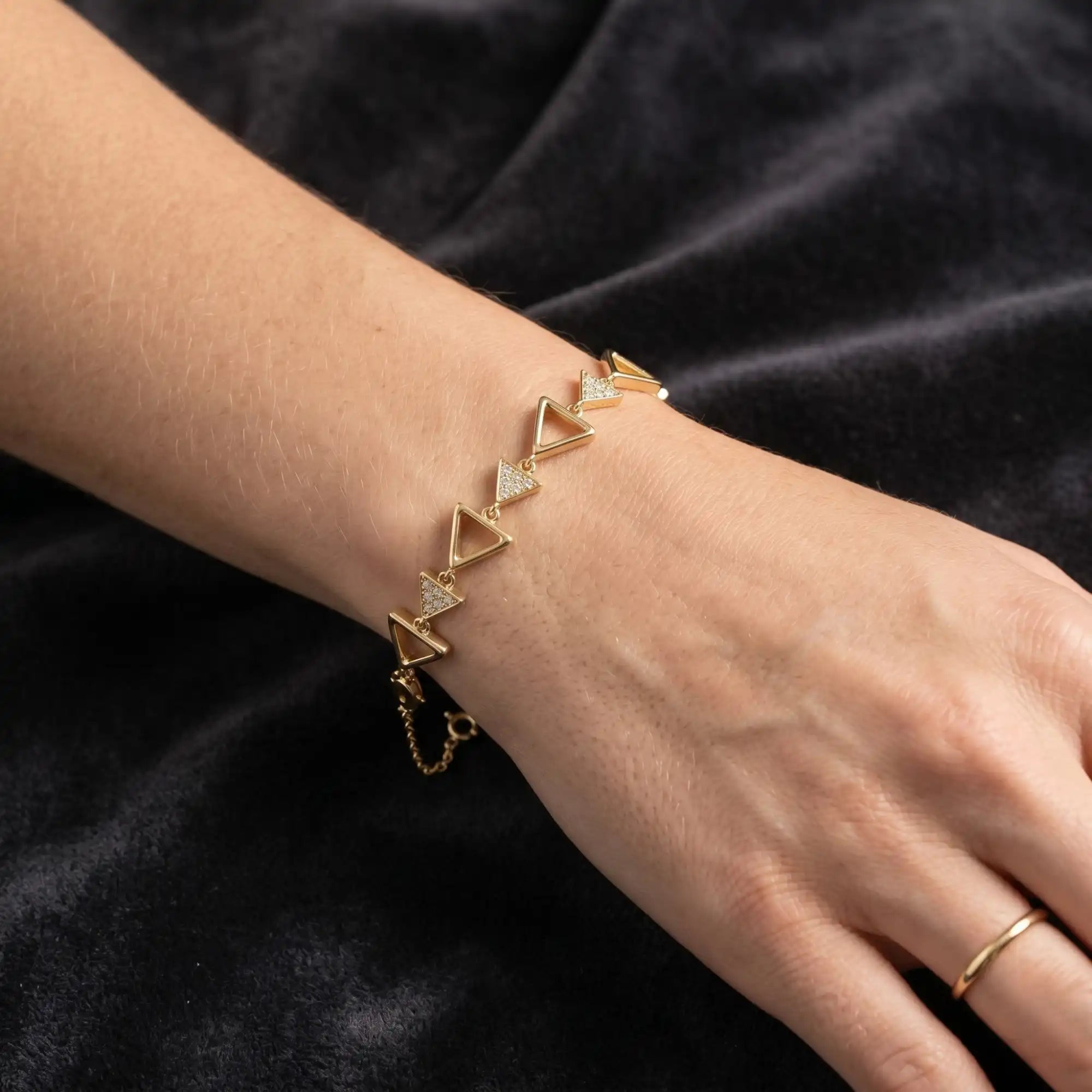 Geometric Trillion Stardust Bracelet | Modern Edge - Cordela
