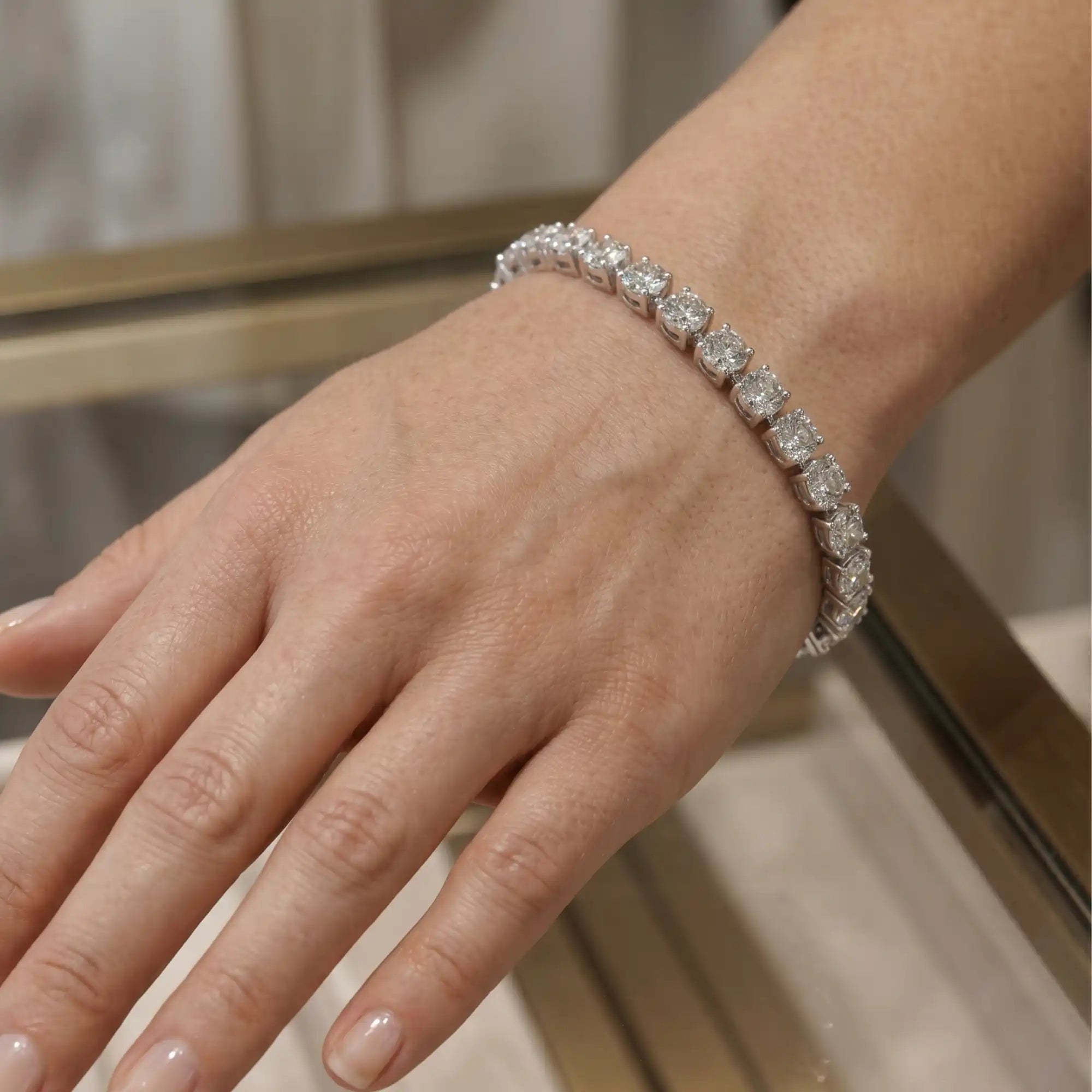 Round Lab Grown Diamond Tennis Bracelet | Monaco