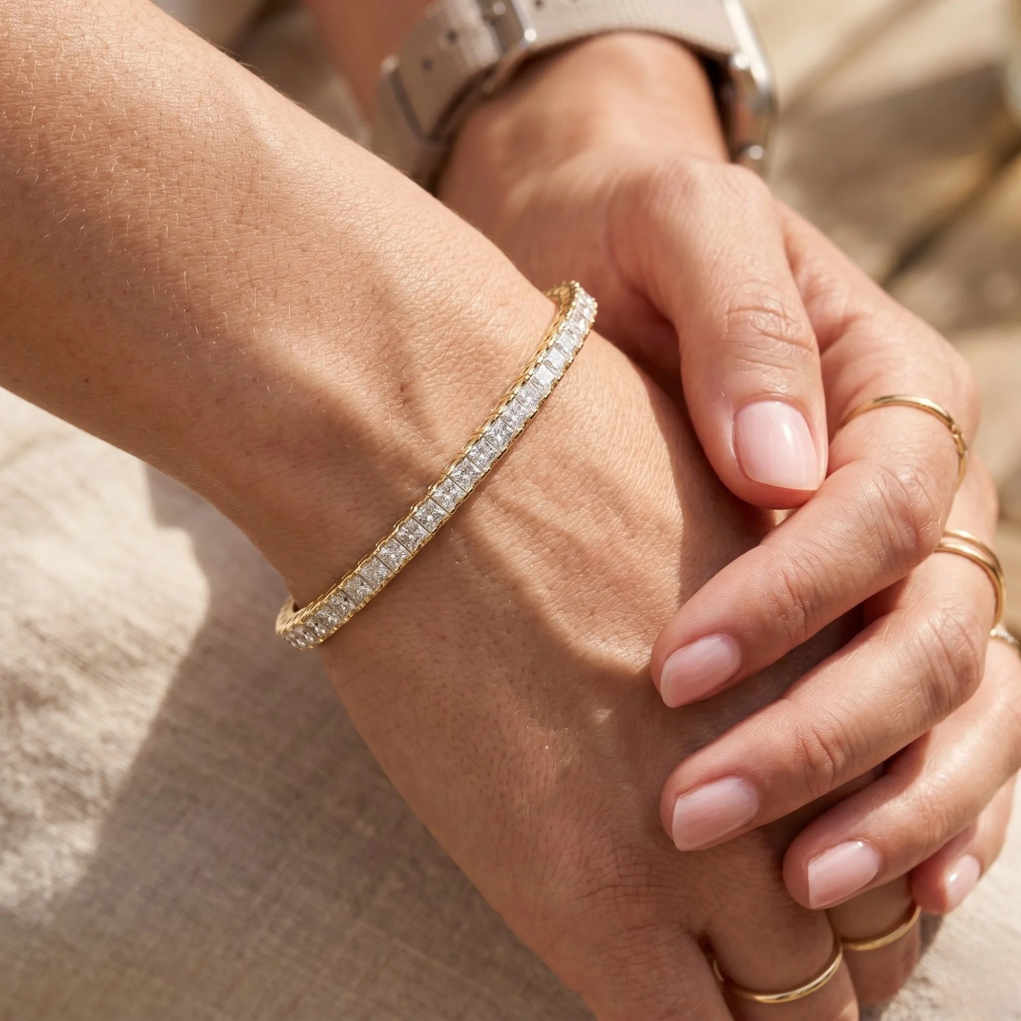 Princess Cut Lab Grown Diamond Tennis Bracelet | Parisian