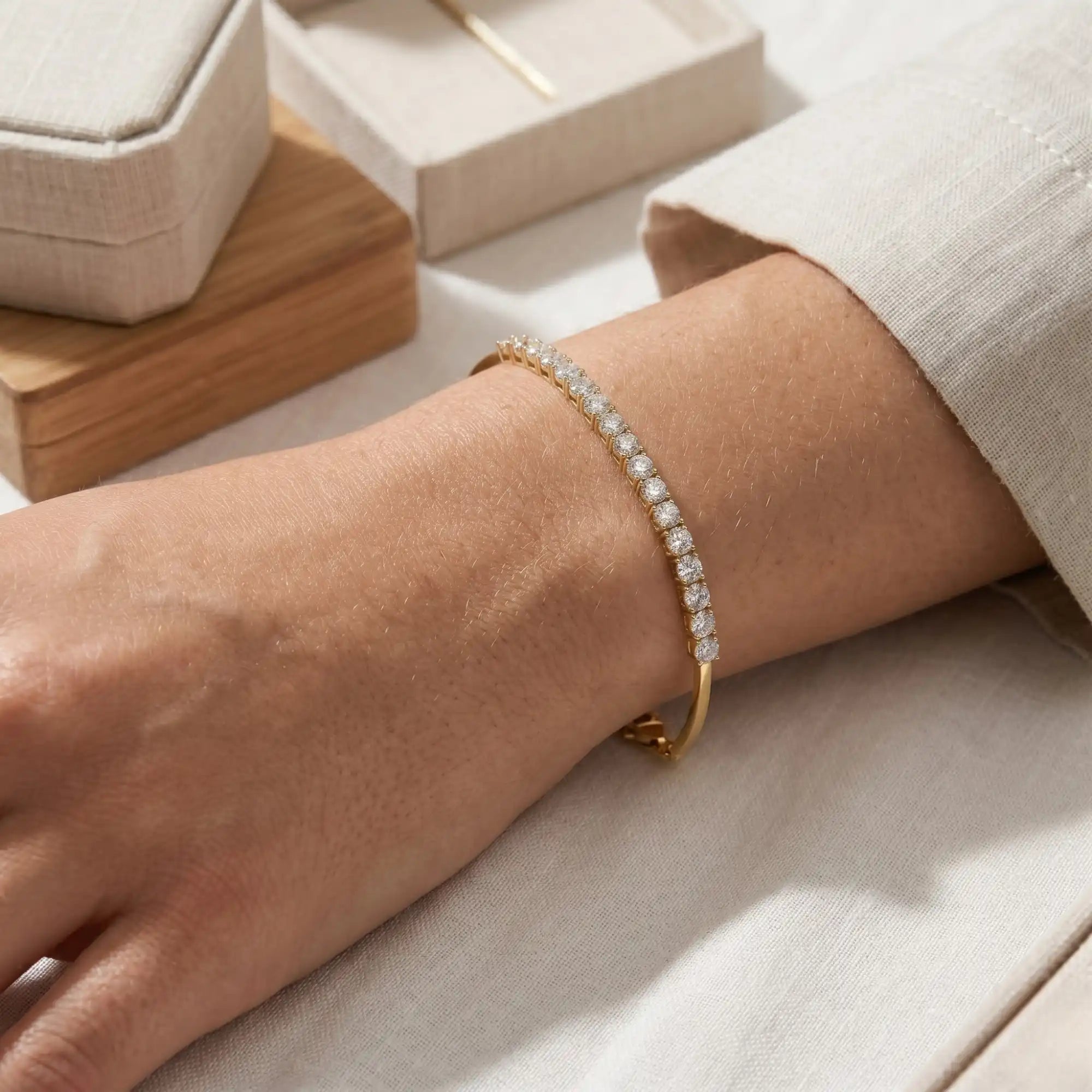 Hybrid Tennis Bangle Chain Bracelet | Vesper