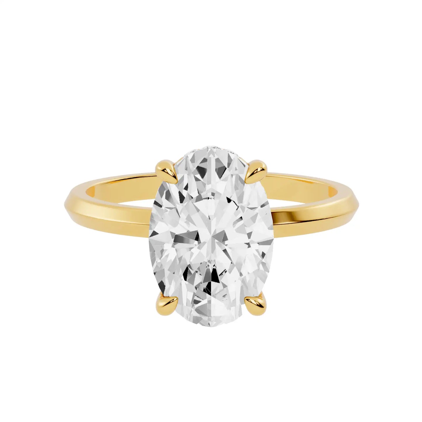 Knife Edge Hidden Halo Engagement Ring | Milan Essence