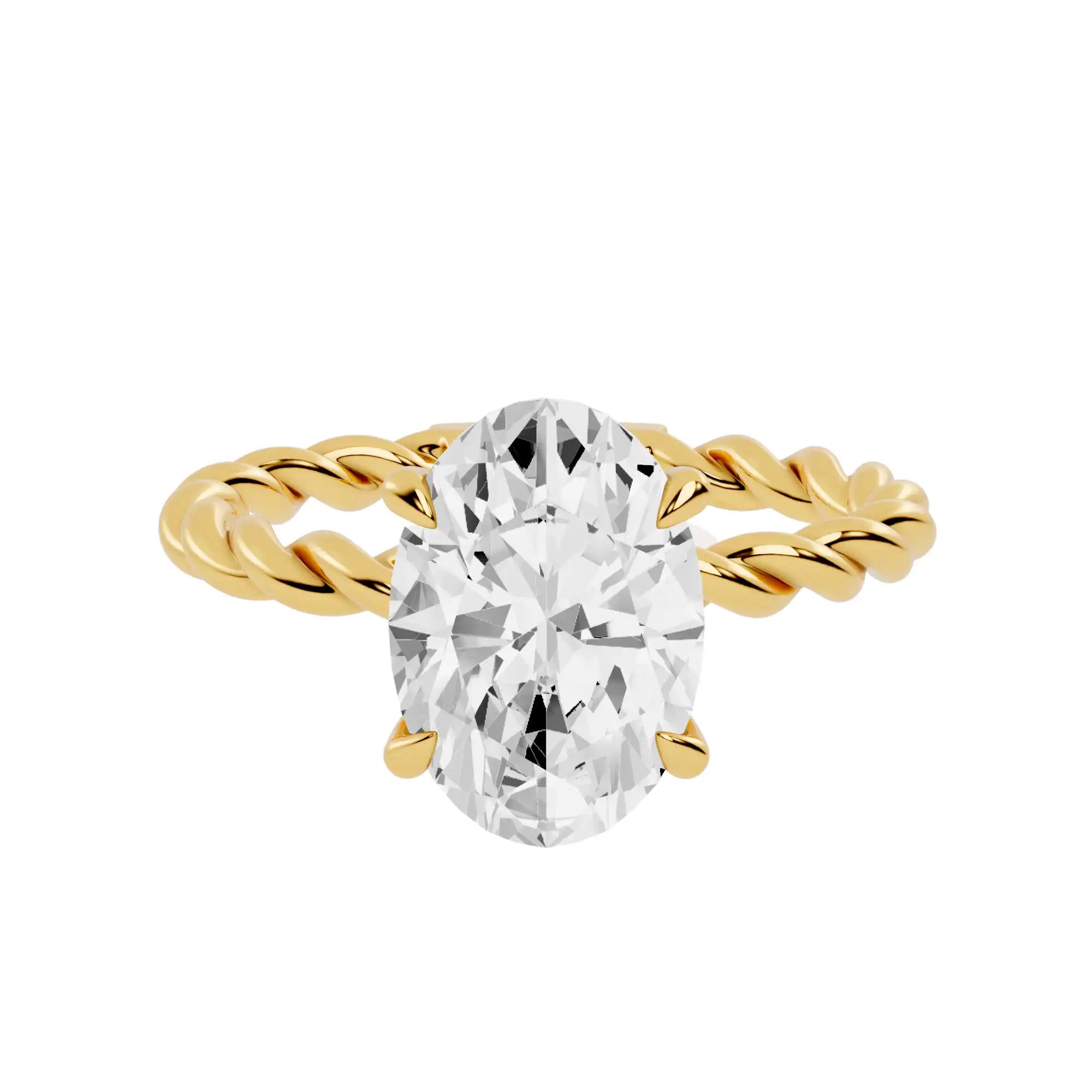 Twisted Band Lab Grown Diamond Solitaire Engagement Ring | Lakefront Bliss