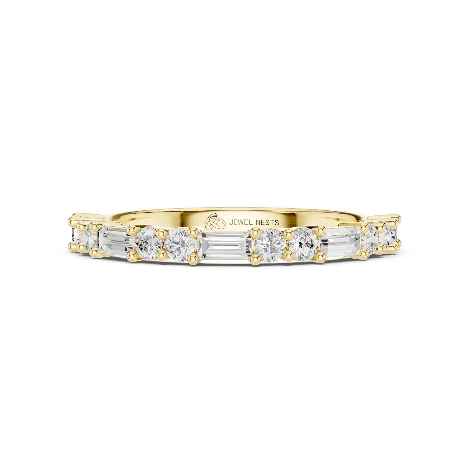 Baguette round diamond ring