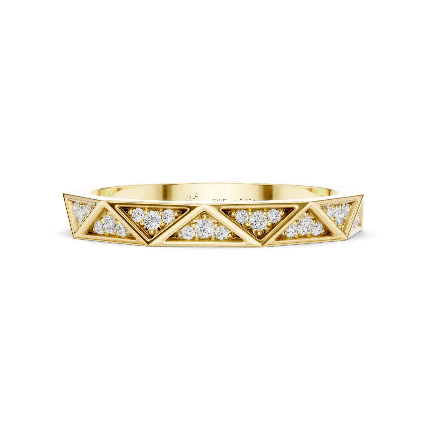 Round Lab Grown Diamond Triangular Unisex Wedding Band | Luxora