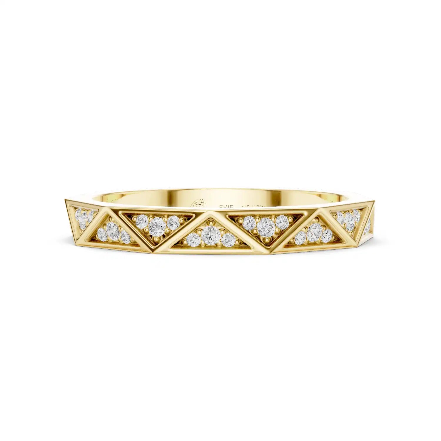 Round Lab Grown Diamond Triangular Unisex Wedding Band