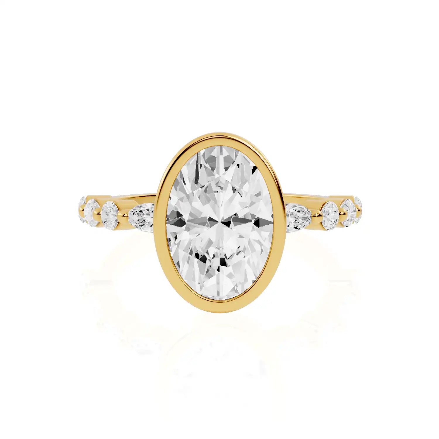 Bezel Set Lab Grown Diamond Engagement Ring | Indian Radiance