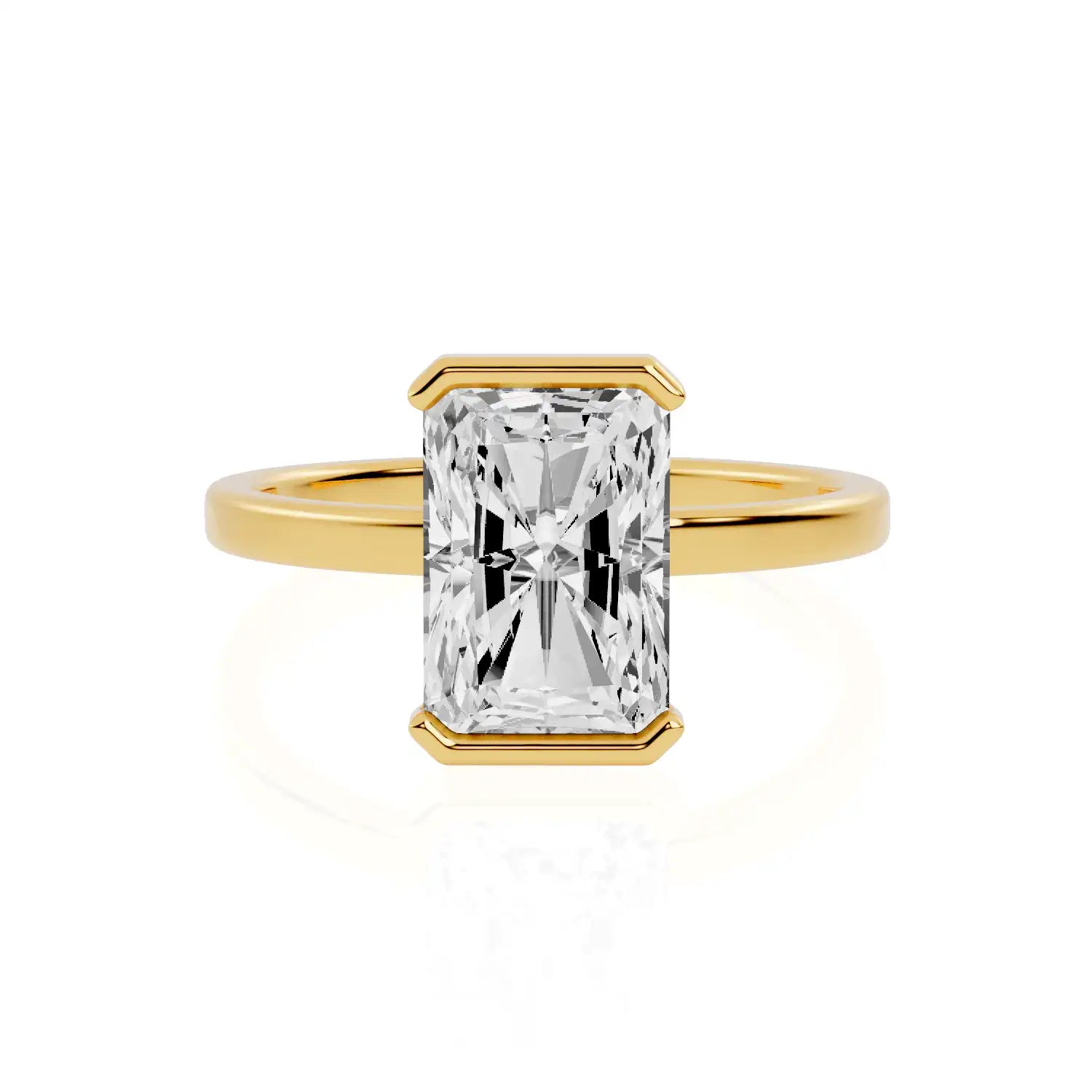 Half Bezel Set Lab-Grown Diamond Engagement Ring | Baltic Brilliance