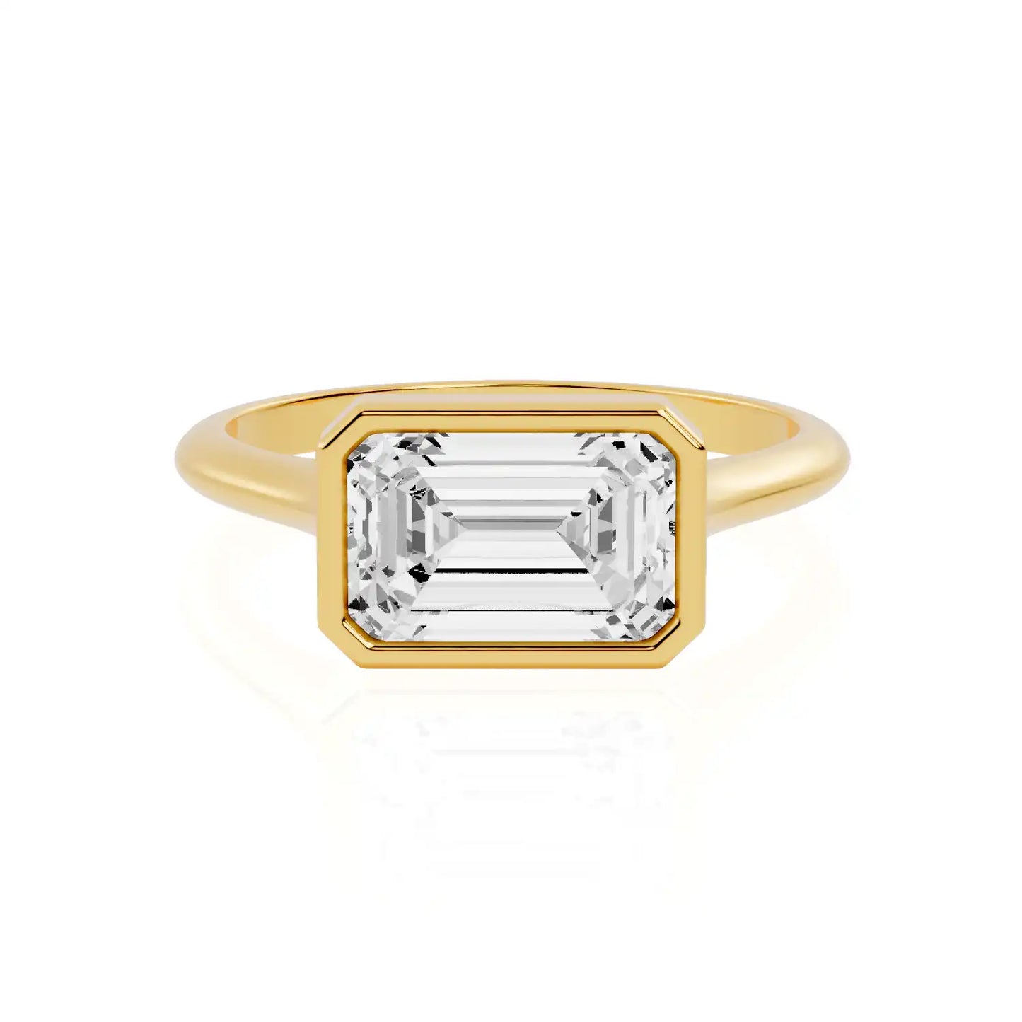 East West Bezel Set Lab Grown Diamond Engagement Ring | Atlantic Crest