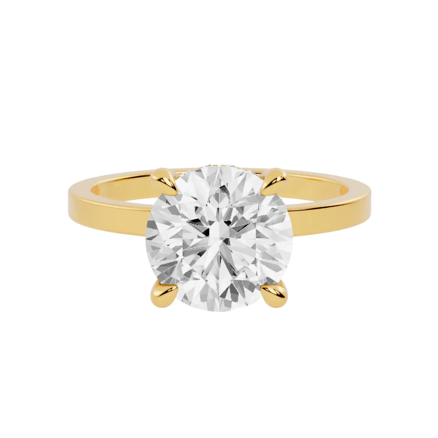 Hidden Halo Square Band Lab Grown Diamond Engagement Ring | Venetian Radiance