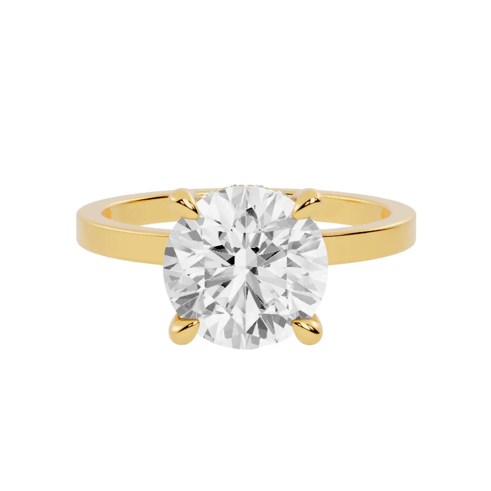 Hidden Halo Square Band Lab Grown Diamond Engagement Ring | Venetian Radiance