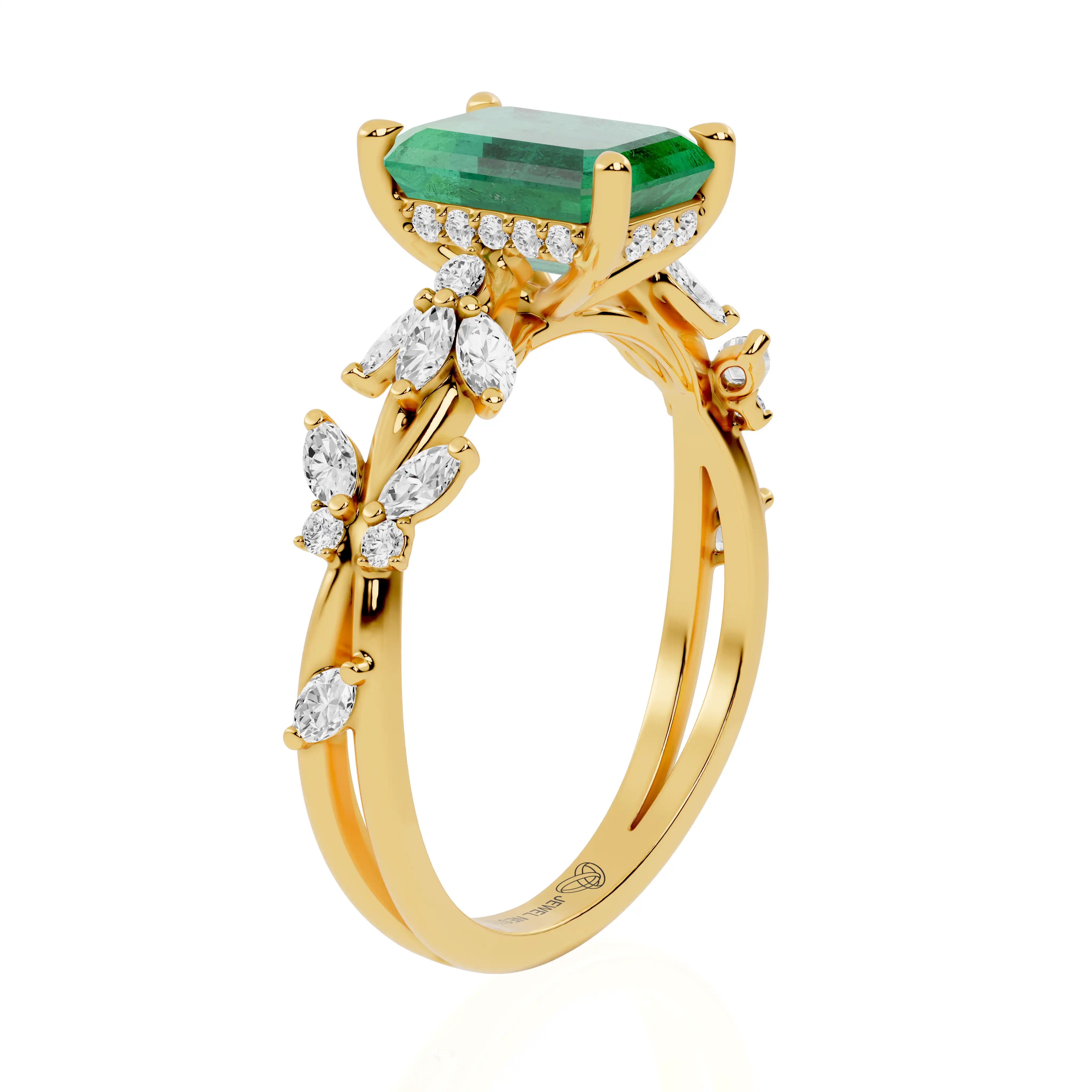 Nature Inspired Emerald Engagement Ring | The Nile Fern