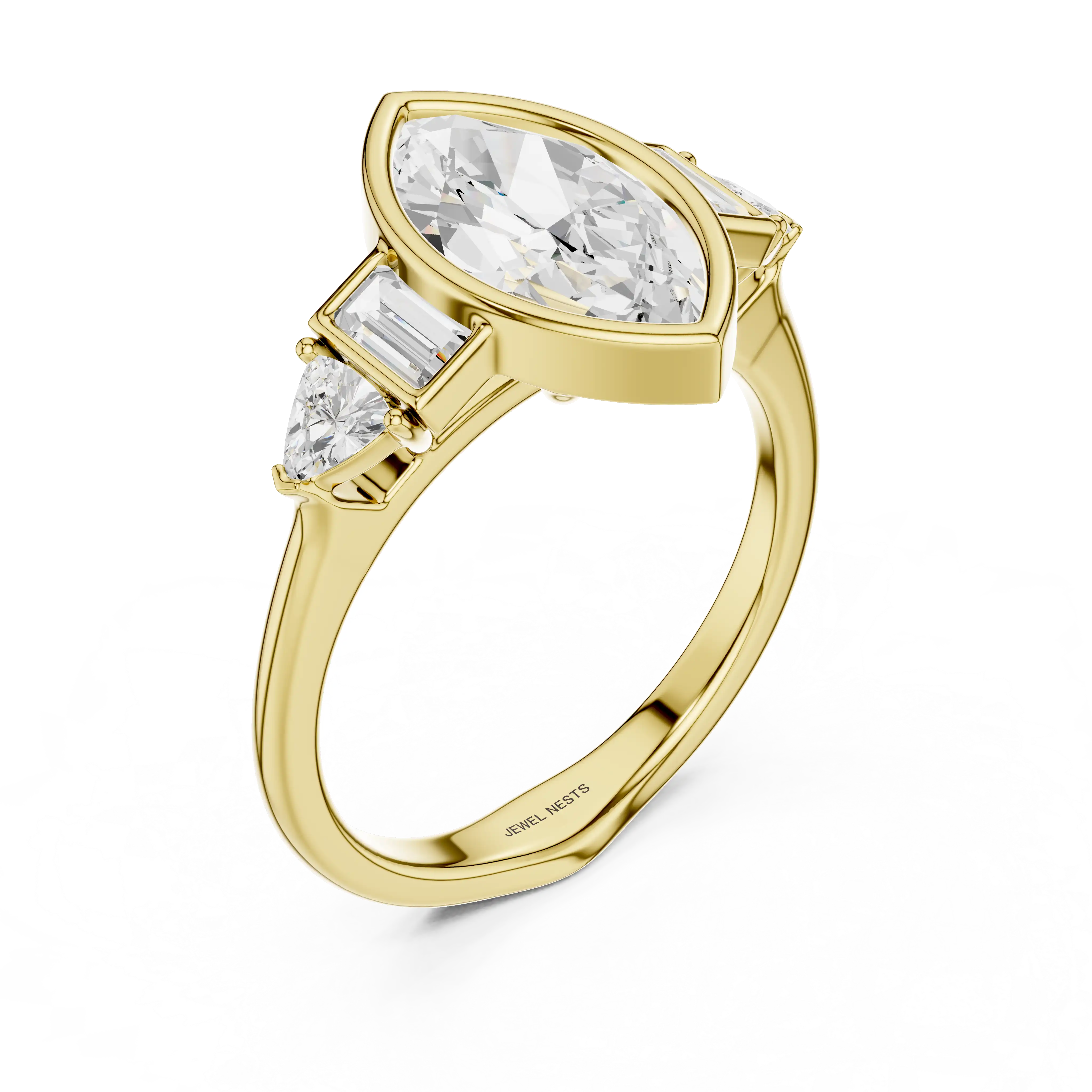 Bezel Marquise Cut Lab Grown Diamond Engagement Ring | Beatrice Bliss