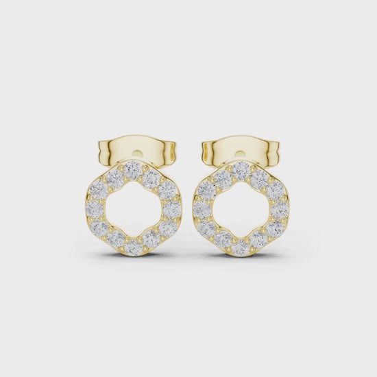 Lab Grown Diamond Earrings - Shimmering Circle Style | Mesfina